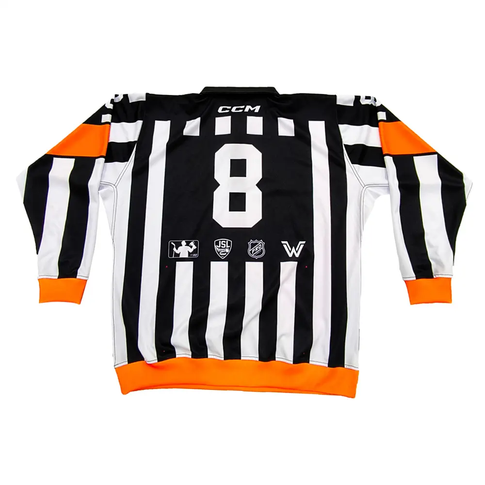 Wholesale Black-White Striped High-Visibility Quarter-Zip Polo Shirt with Orange Trim Supplier, Products