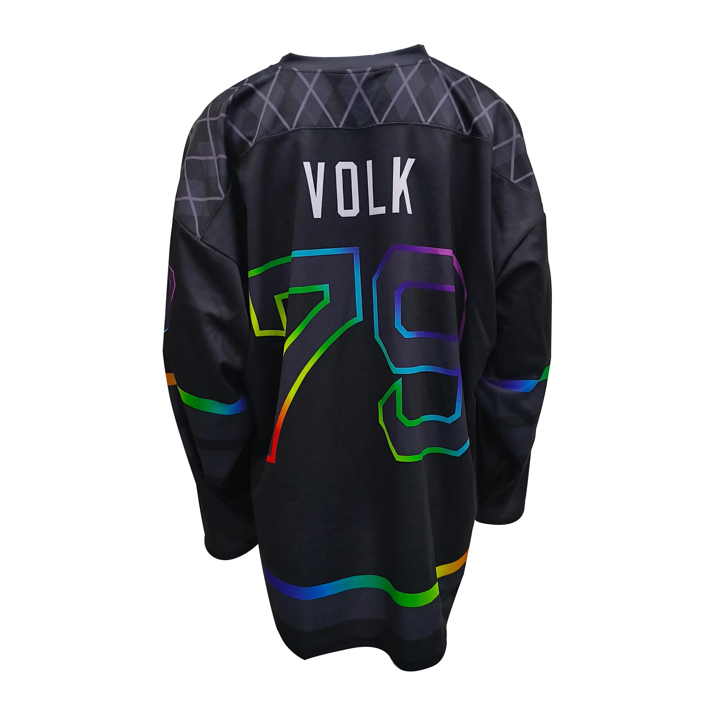Custom V-Neck Fluorescent Full Sublimation Heat Printing Ice Hockey Jerseys