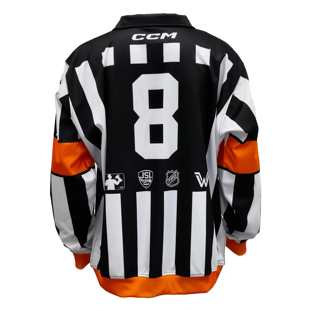 Wholesale Black-White Striped High-Visibility Quarter-Zip Polo Shirt with Orange Trim Supplier, Products
