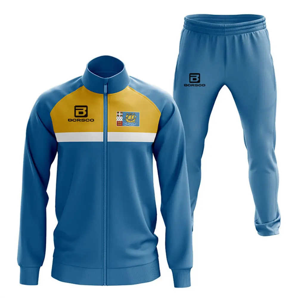 Wholesale BORSOCO Two-Piece White-Stripe Training Tracksuit Manufacturers, Suppliers