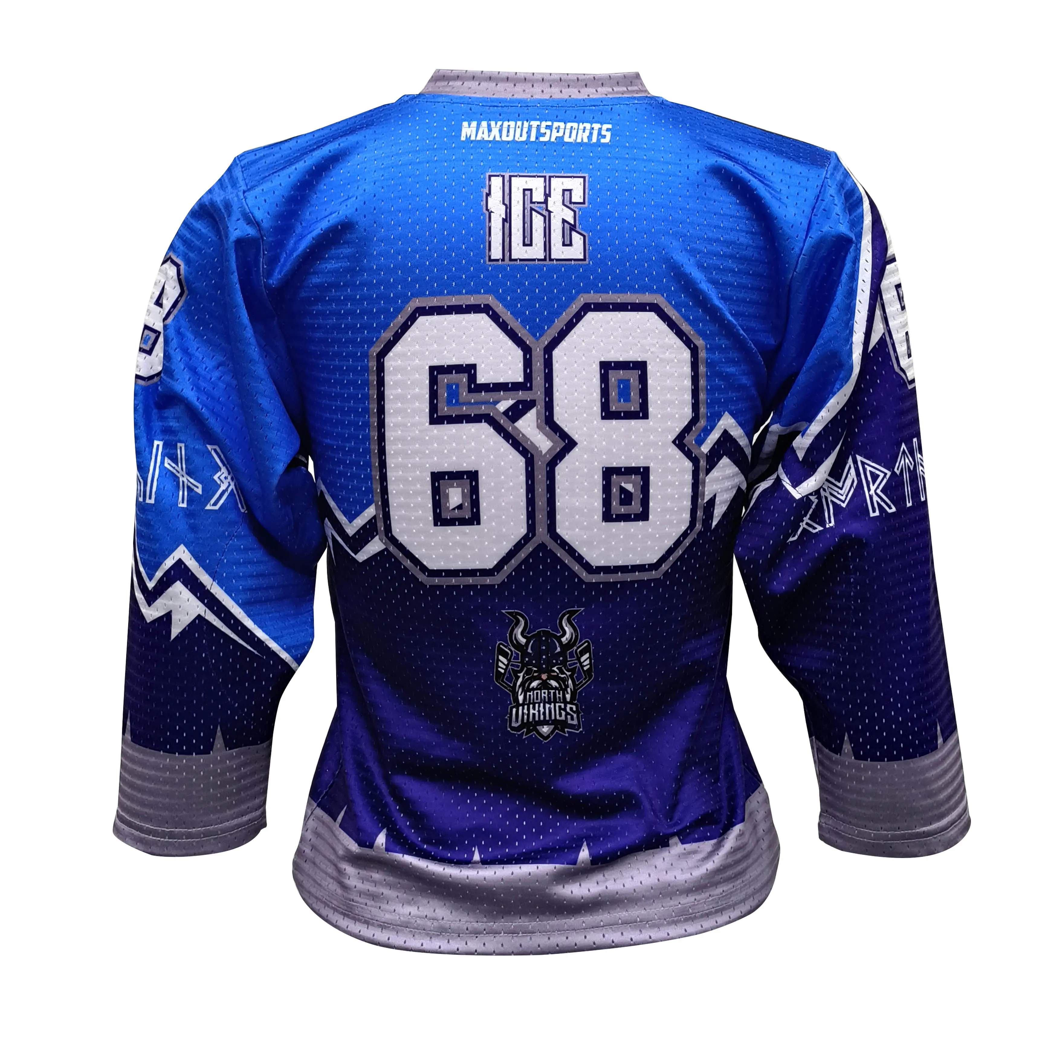 Custom Special Pattern Ice Hockey Jerseys-Customizable You Own Design Mesh Material Breathable Full Sublimation Printing Blue