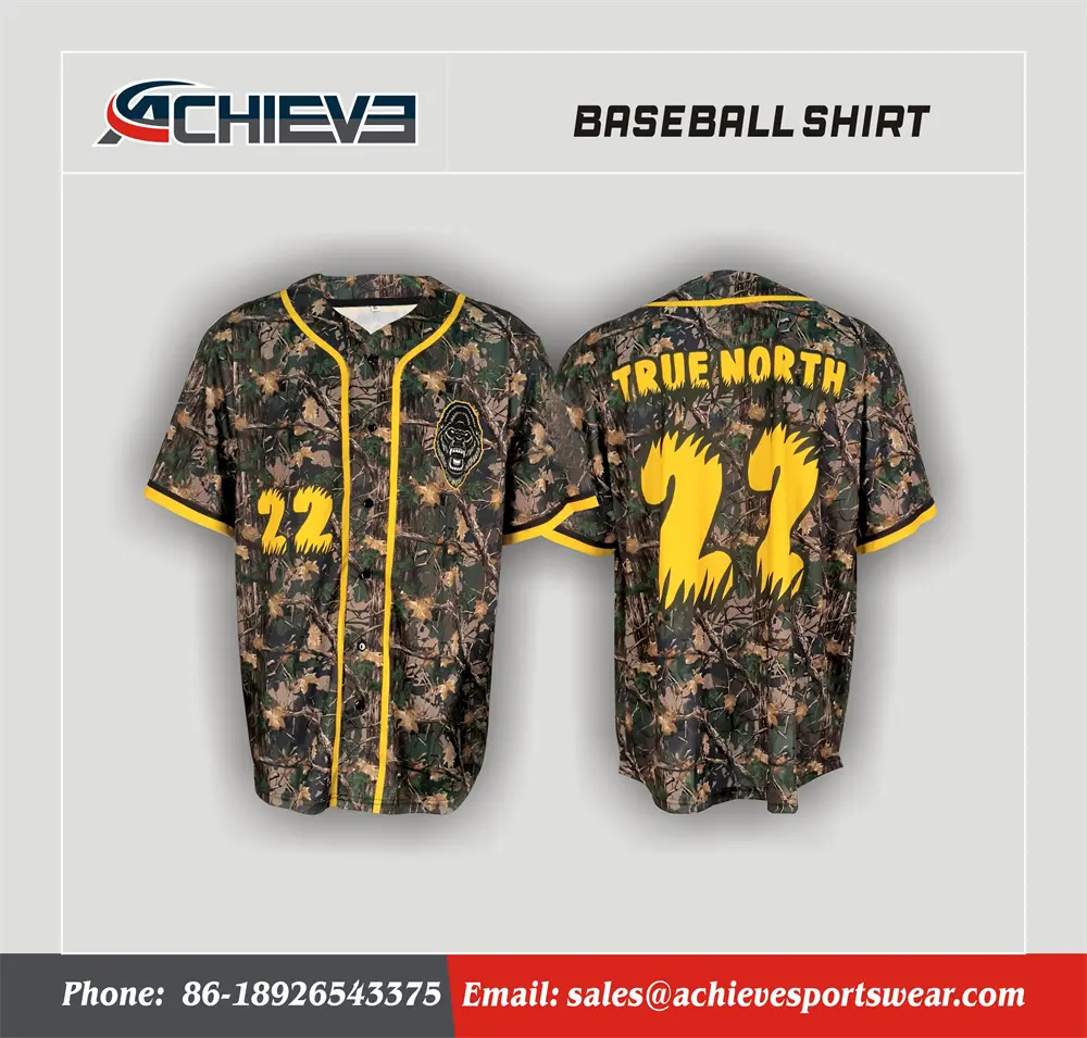 Custom Camo TRUE NORTH Baseball Jersey