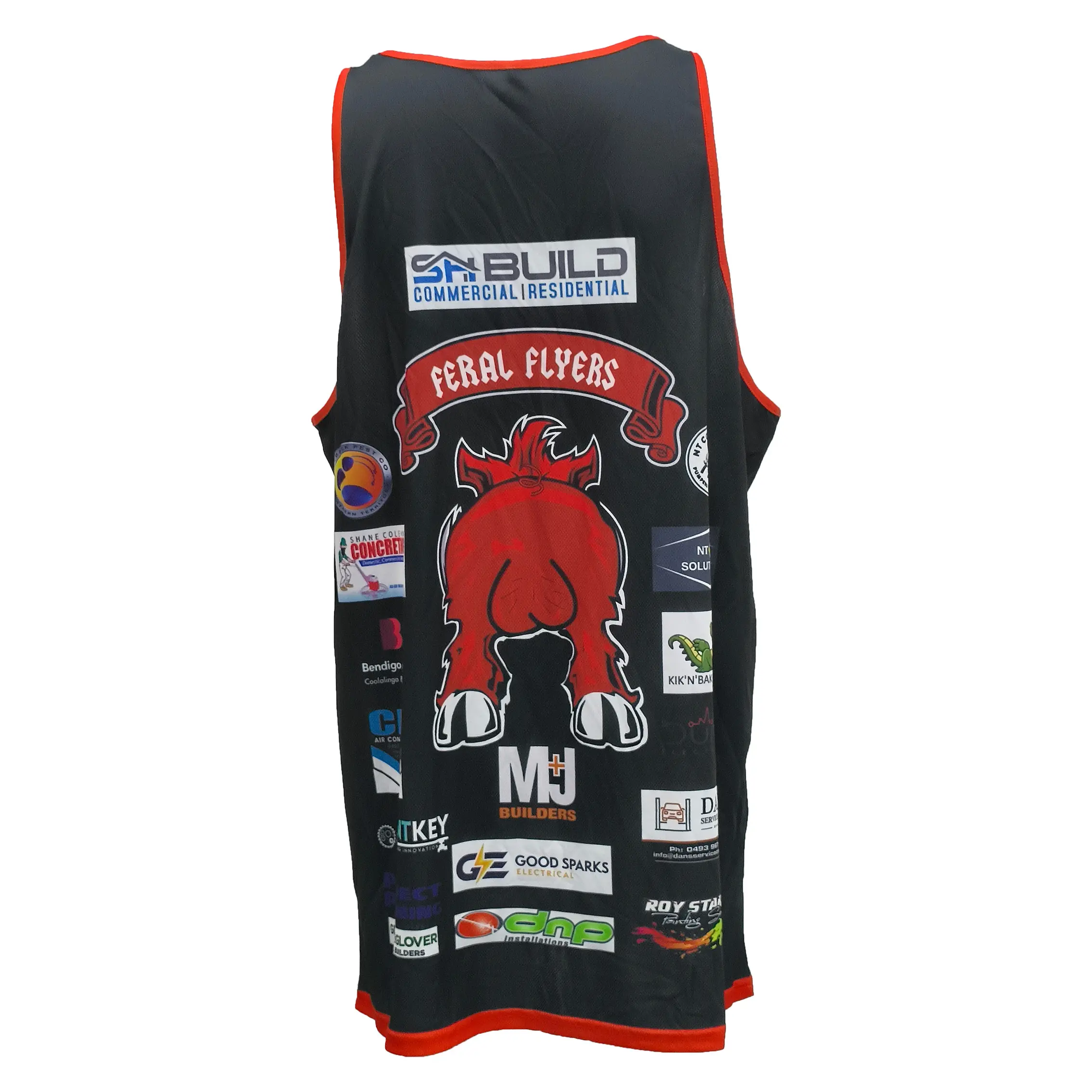 Custom Basketball Vest Jersey Black Red Team Sublimated Sleeveless Uniform