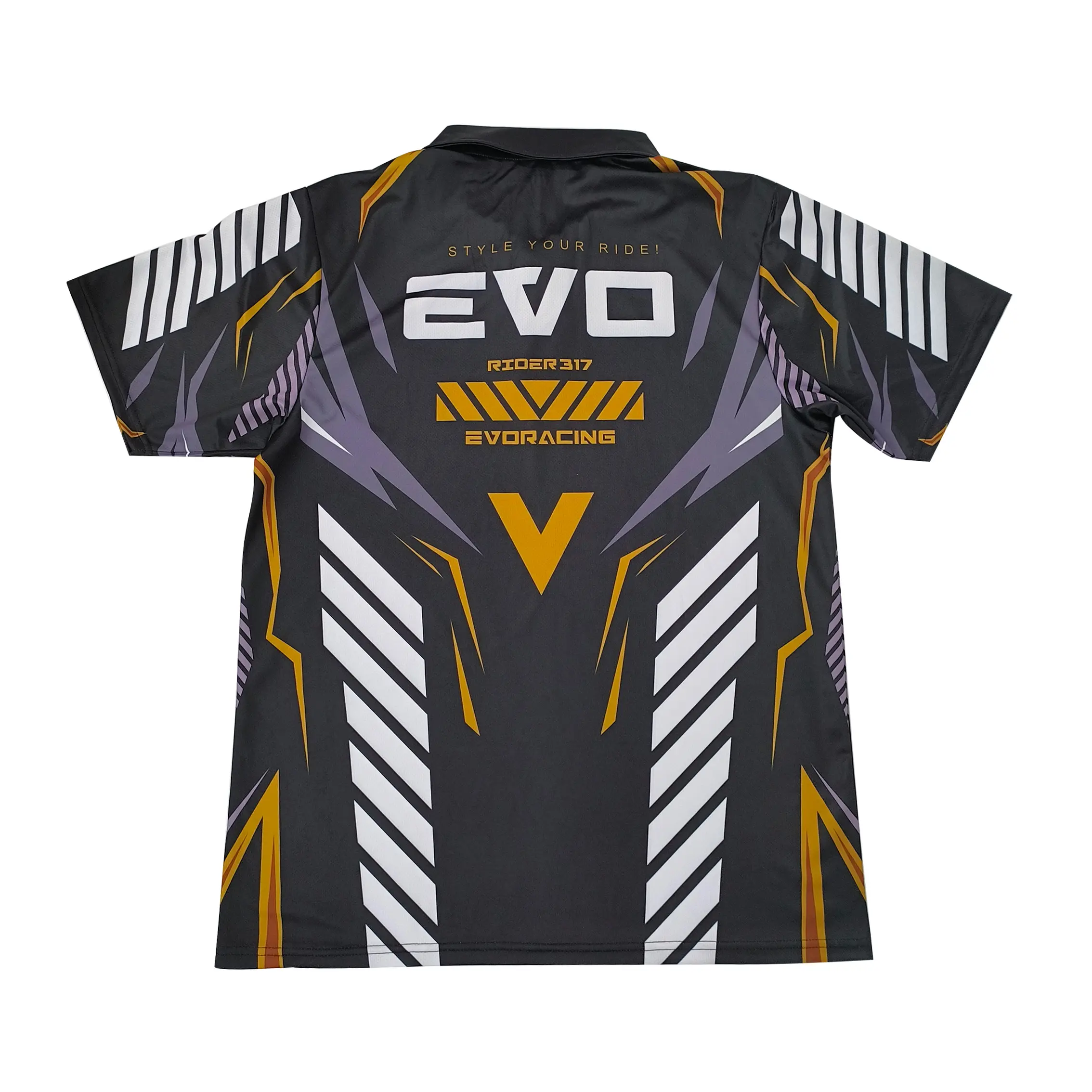 High-Quality Knight Quick-Dry Polo Shirt - Black Gold Mecha Style Riding Short Sleeve Manufacturers, Supplier