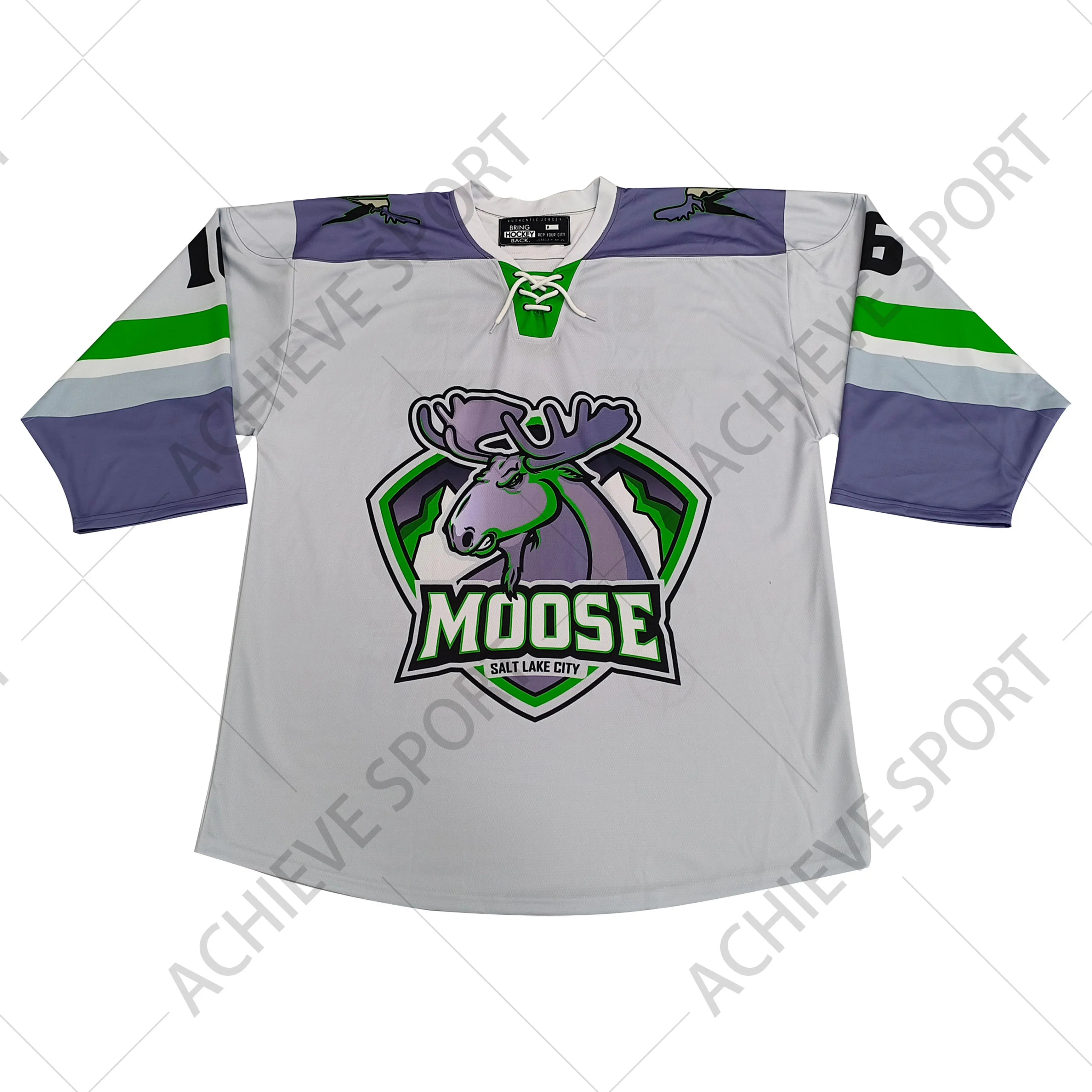 Custom Team Ice Hockey Jerseys-Customizable Moose Unique Design SALT LAKE CITY Team Breathable Full Sublimation Printing