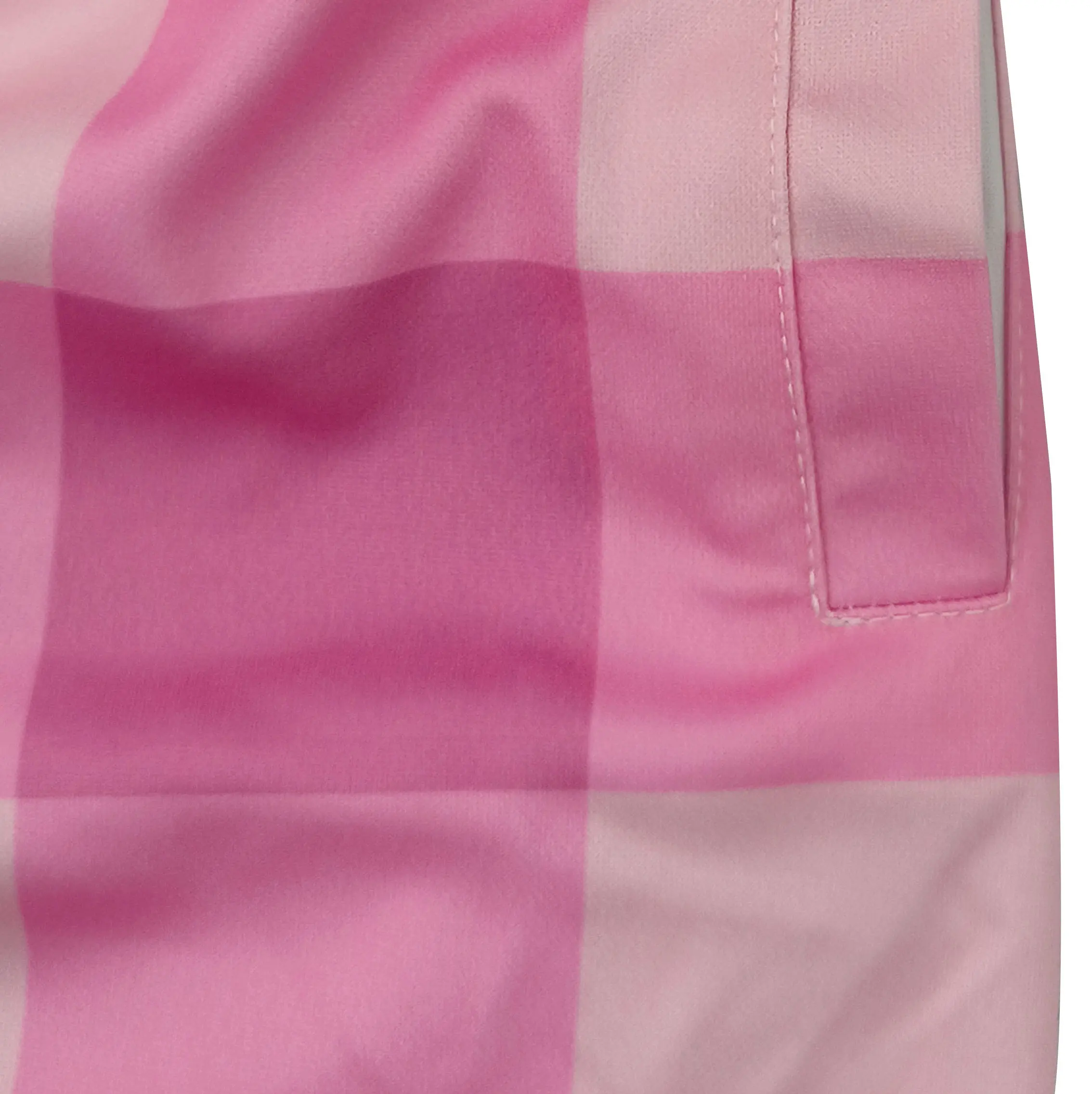 Custom Two-Tone Athletic Shorts – Pink Plaid Lifestyle Design