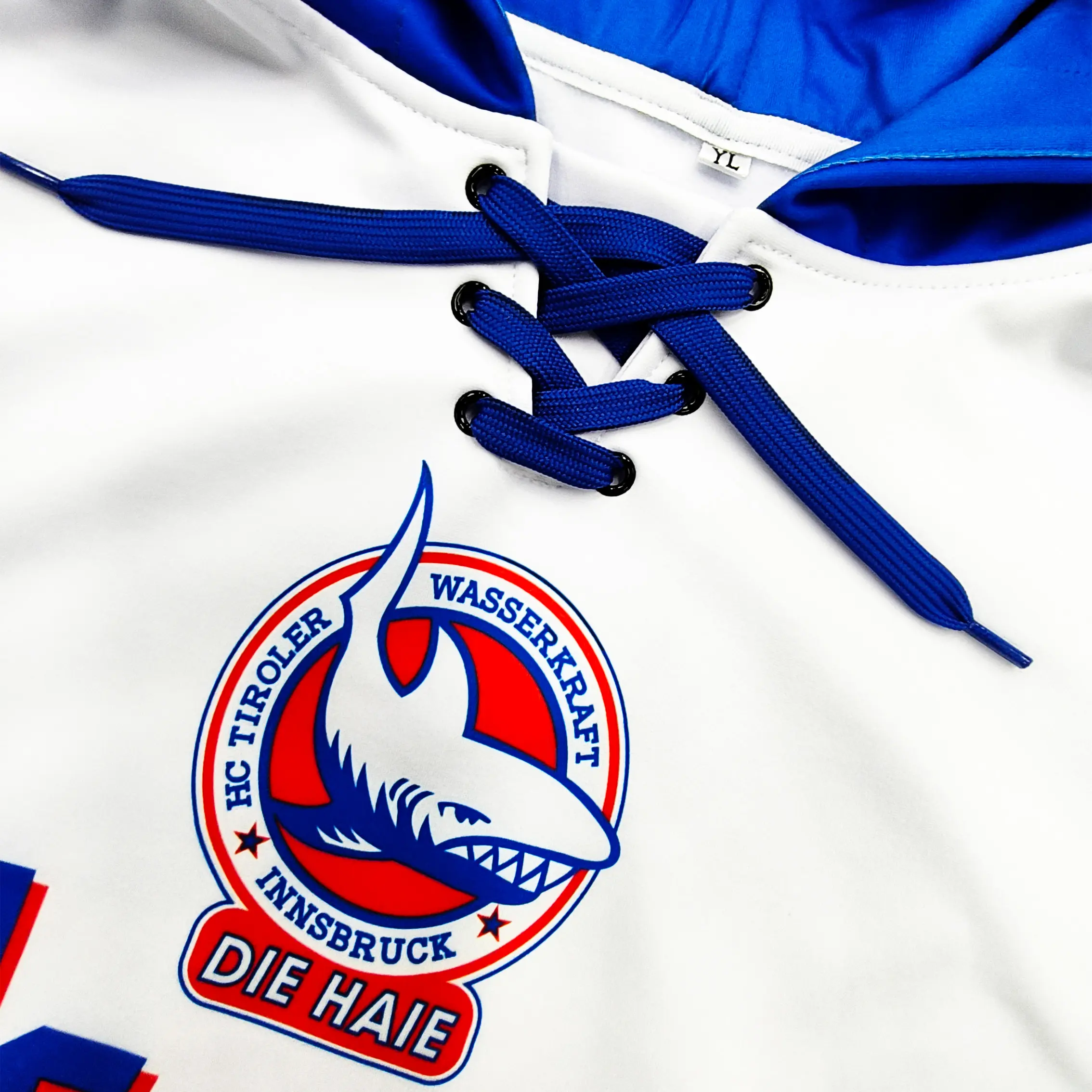 Custom Wholesales Team Logo Ice Hockey Style Polyester Laces Up Hoodies