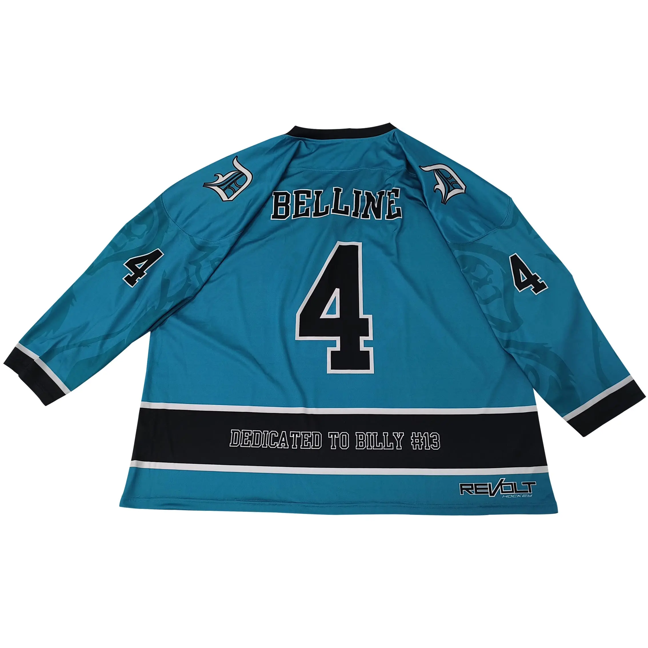 Custom Teal Color Ice Hockey Jersey Lace Neck Full Sublimation Printing Jerseys