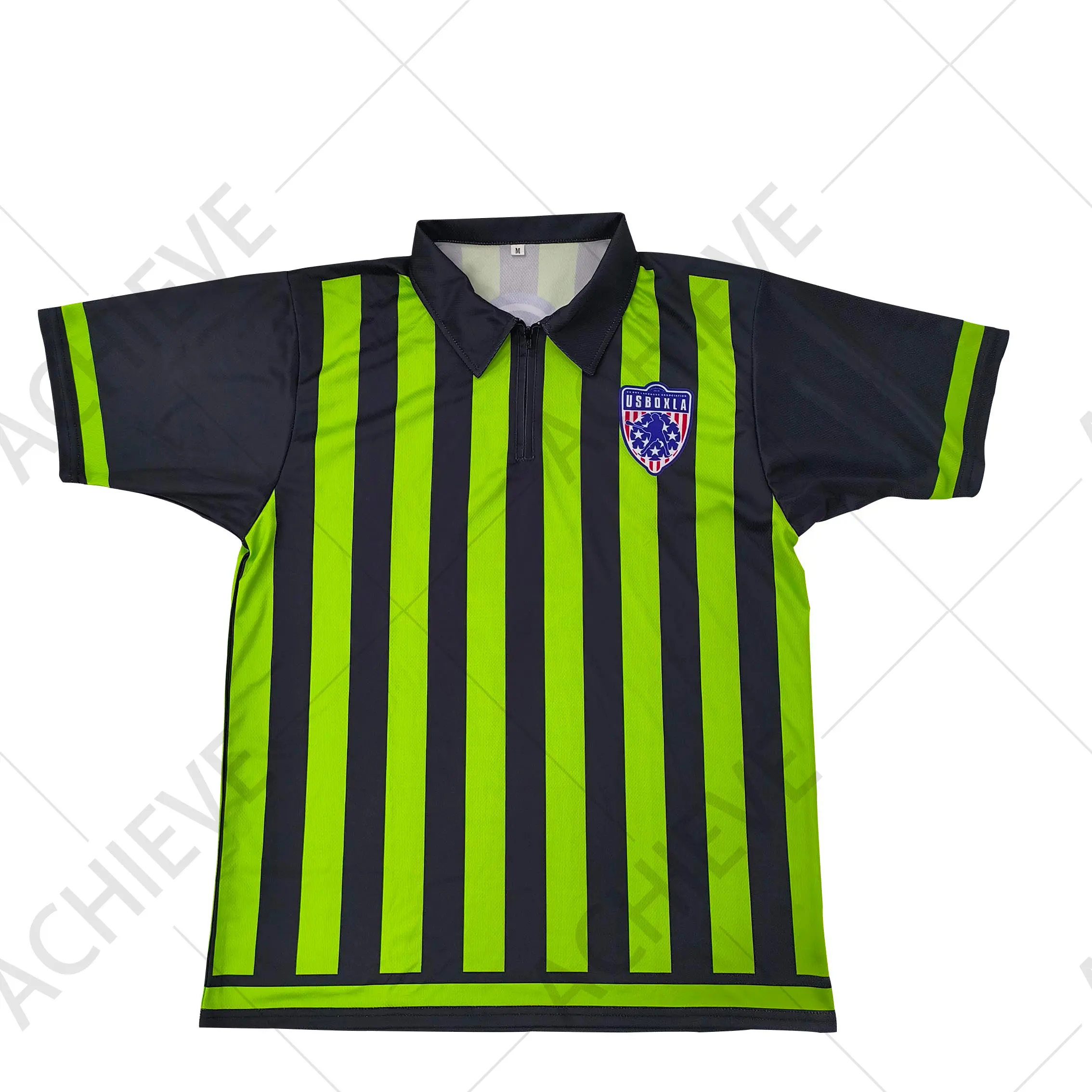 OEM Hot Sales Custom Sublimated Sports Polo Shirt – Black & Neon Green Stripes Team Design Supplier, Products
