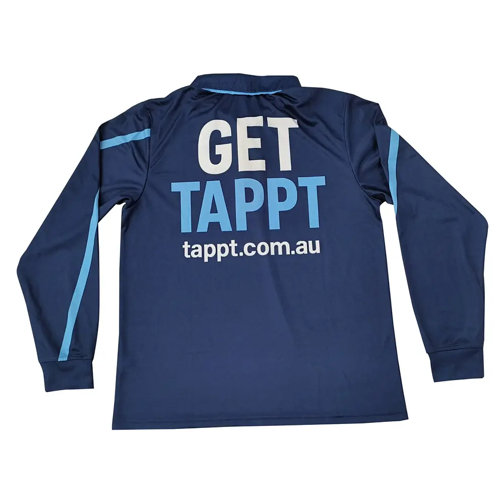 Custom Long Sleeve Work Polo Shirt – Breathable 100% Polyester, Quick Dry Uniform Top with Logo Printing for Outdoor