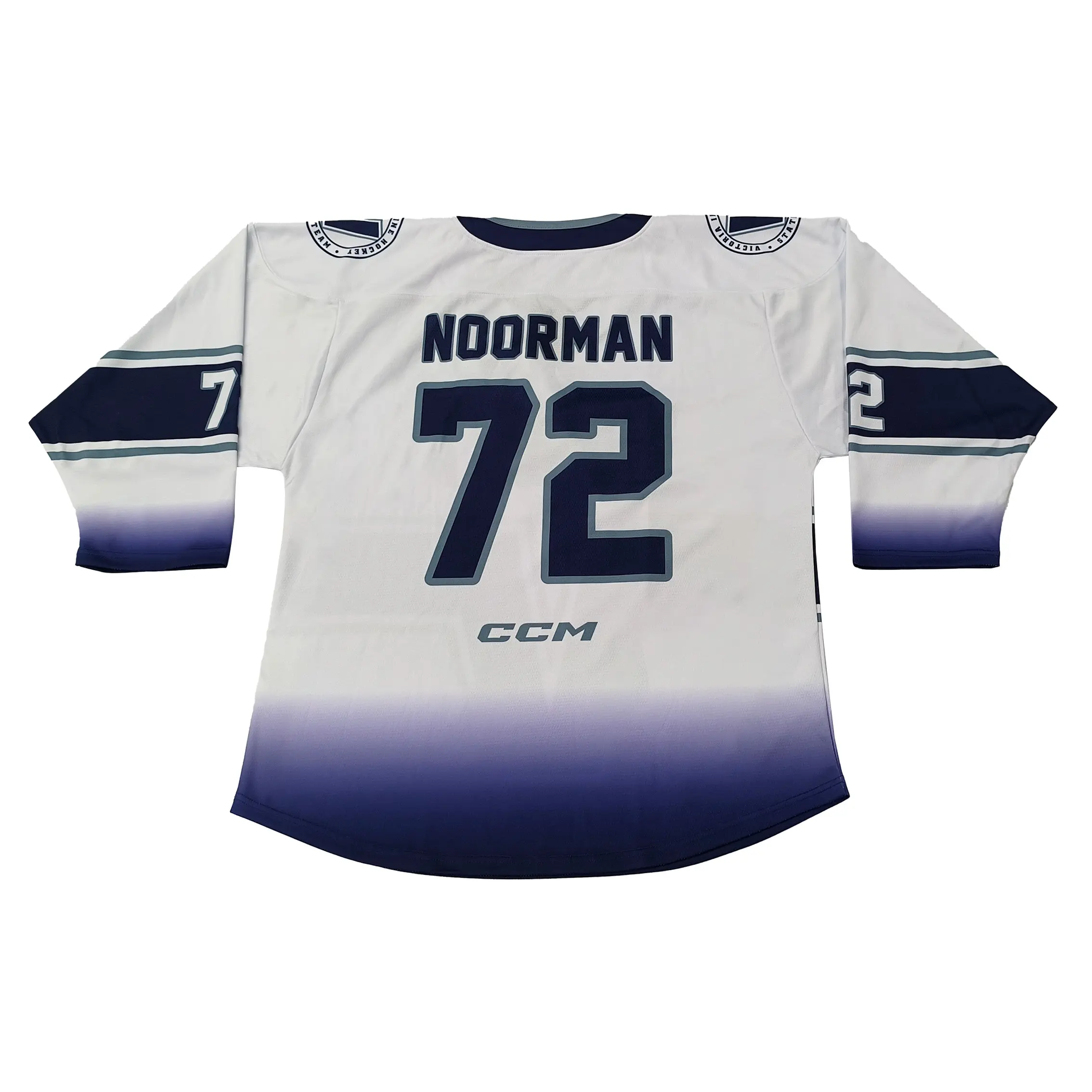 Wholesale Sublimation Team Apparel 100% Polyester V-neck gradient purple ice hockey jersey-1 Suppliers, Product
