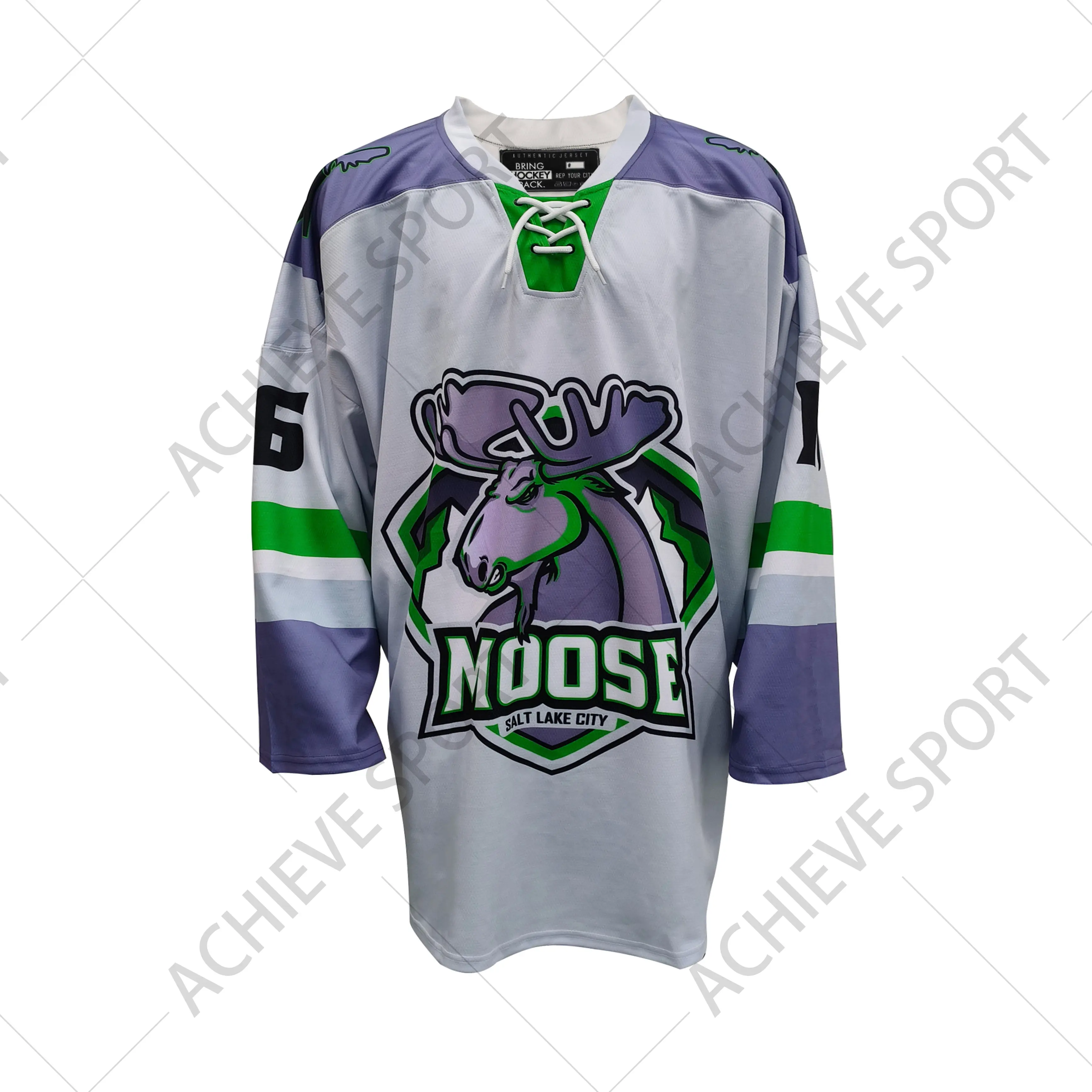Custom Team Ice Hockey Jerseys-Customizable Moose Unique Design SALT LAKE CITY Team Breathable Full Sublimation Printing