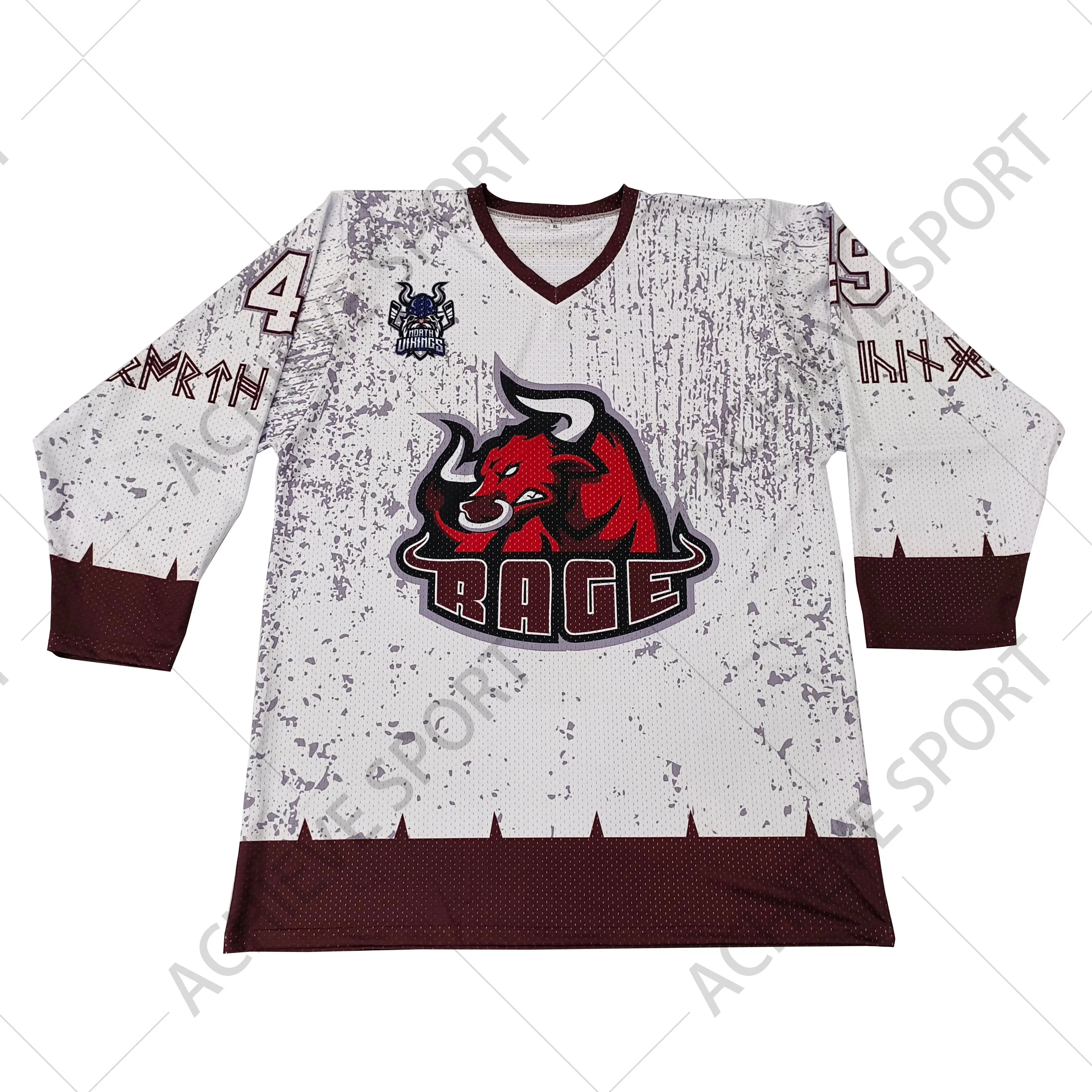 Custom Team Ice Hockey Jerseys-Customizable Rage Unique Design 100% Polyester Breathable Full Sublimation Printing