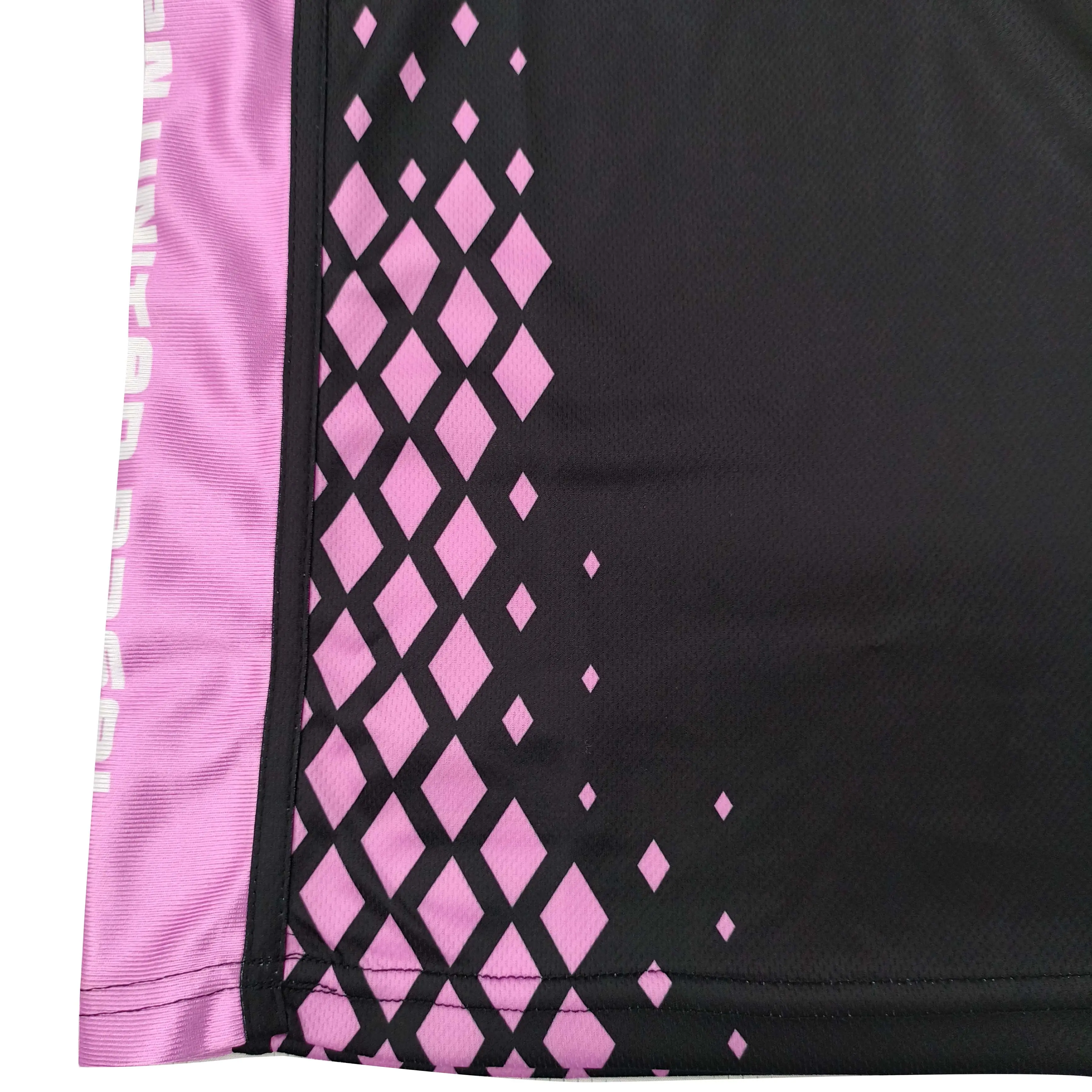 Custom Breathable Basketball Jersey Custom Team Logo Black and Pink Contrasting Color Design Basketball Top Supplier, Suppliers