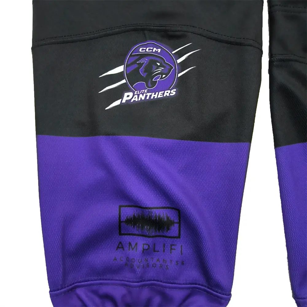 Custom Sublimated Ice Hockey Socks with Hook & Loop