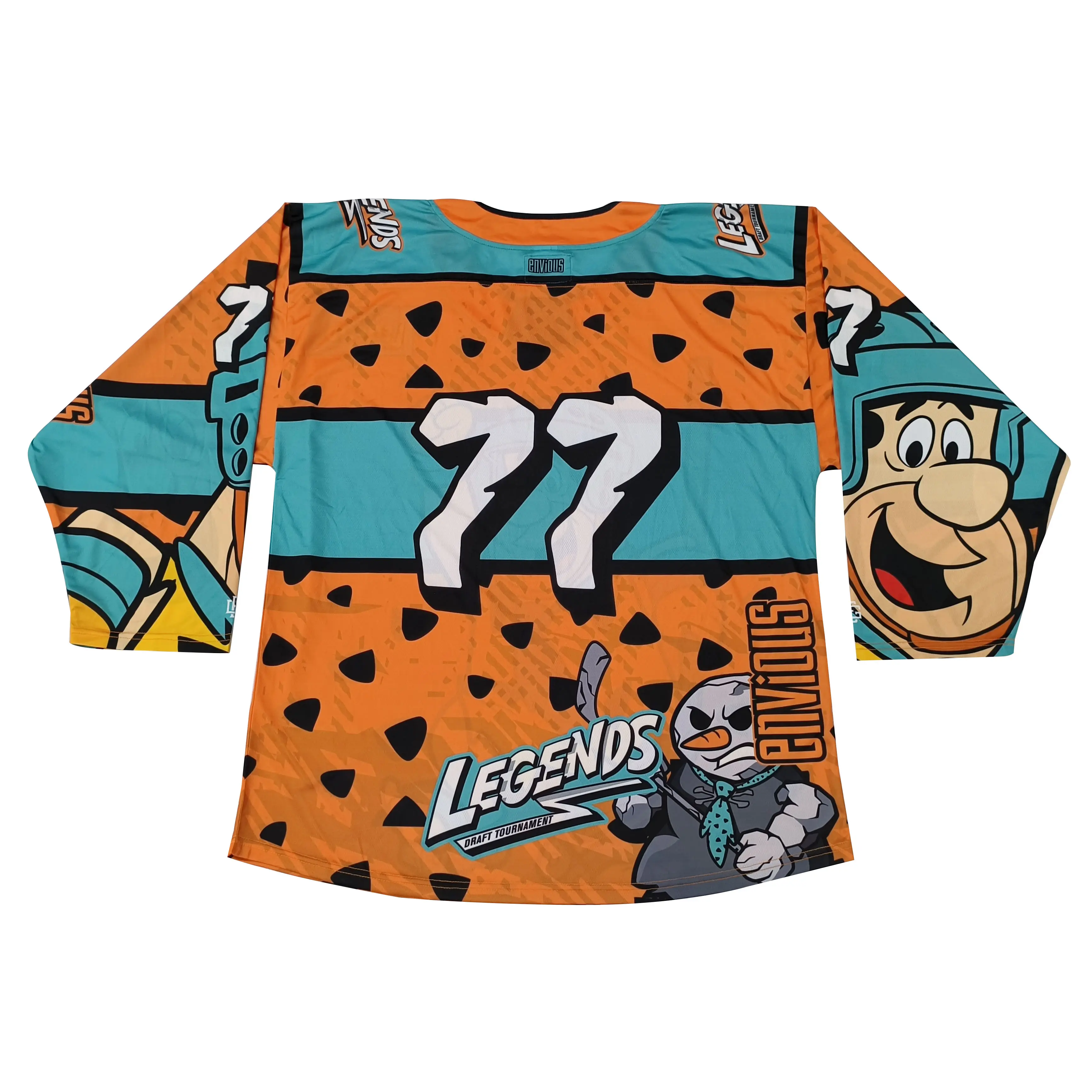 Custom Adult and Youth Ice Hockey Jerseys-Full Sublimation Printing Customizable FRED Unique Design Orange Lightweight Breathable Hockey Jersey