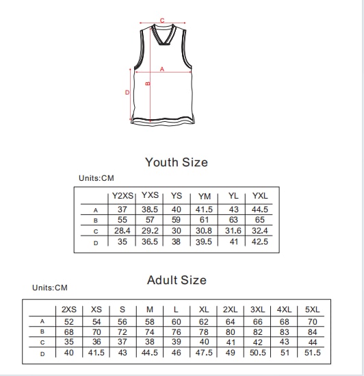 Jersey Size Chart