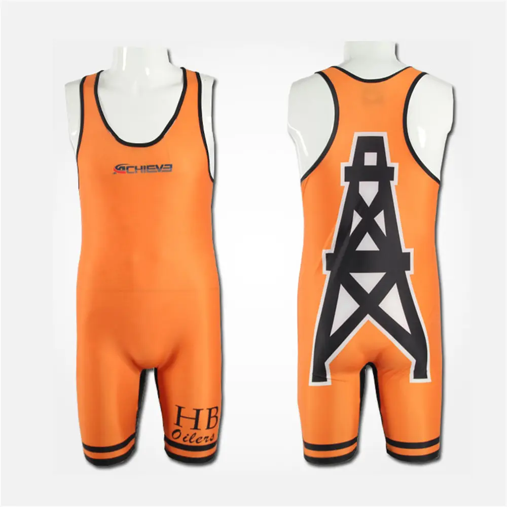 Custom Orange Wrestling Singlet for Teams