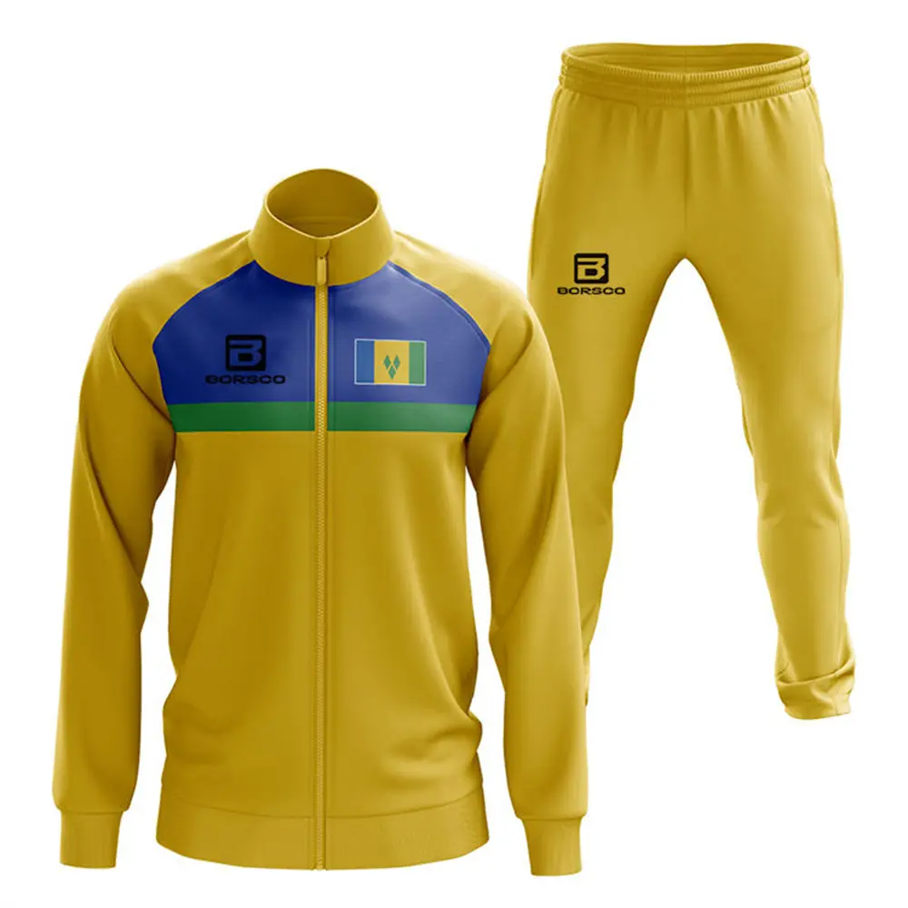 Wholesale BORSOCO Two-Piece White-Stripe Training Tracksuit Manufacturers, Suppliers