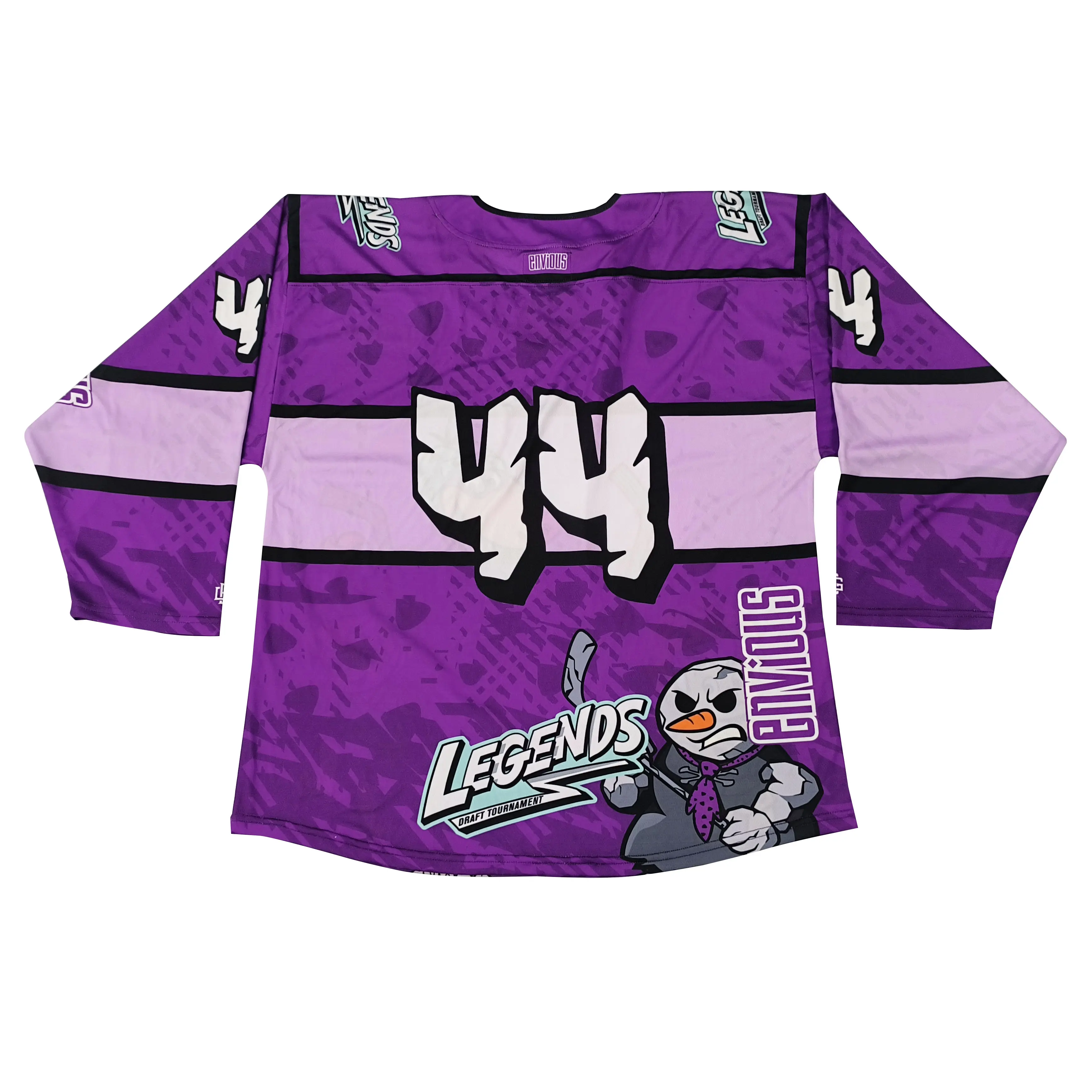 Custom Series Adult and Youth Ice Hockey Jerseys-Full Sublimation Printing Customizable DINO Unique Design Purple Lightweight Breathable Hockey Jersey