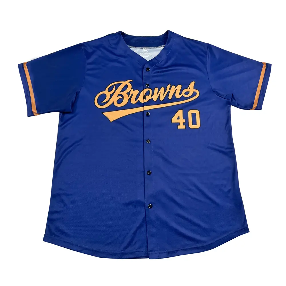 ODM Classic Blue Orange Browns Baseball Jersey Factories, Product