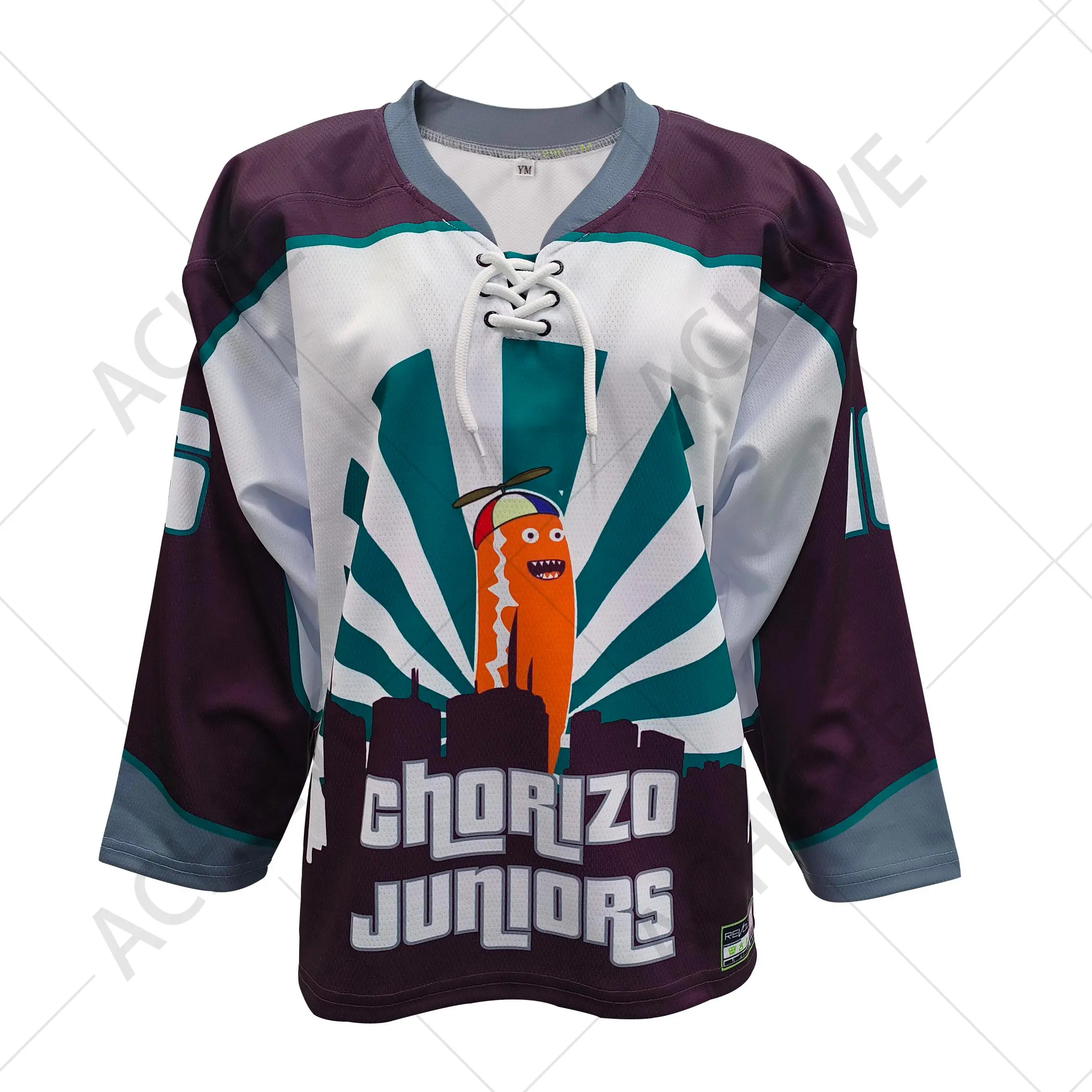 Custom Purple Hockey Jersey Lace Neck Full Sublimation Printing Ice Hockey Jerseys