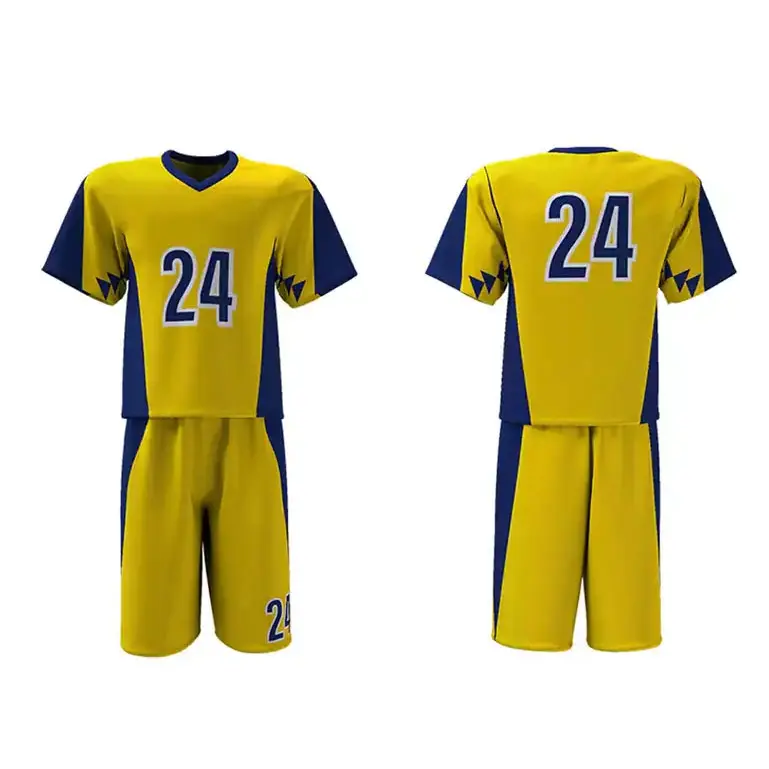 Custom Yellow Navy Lacrosse Uniform