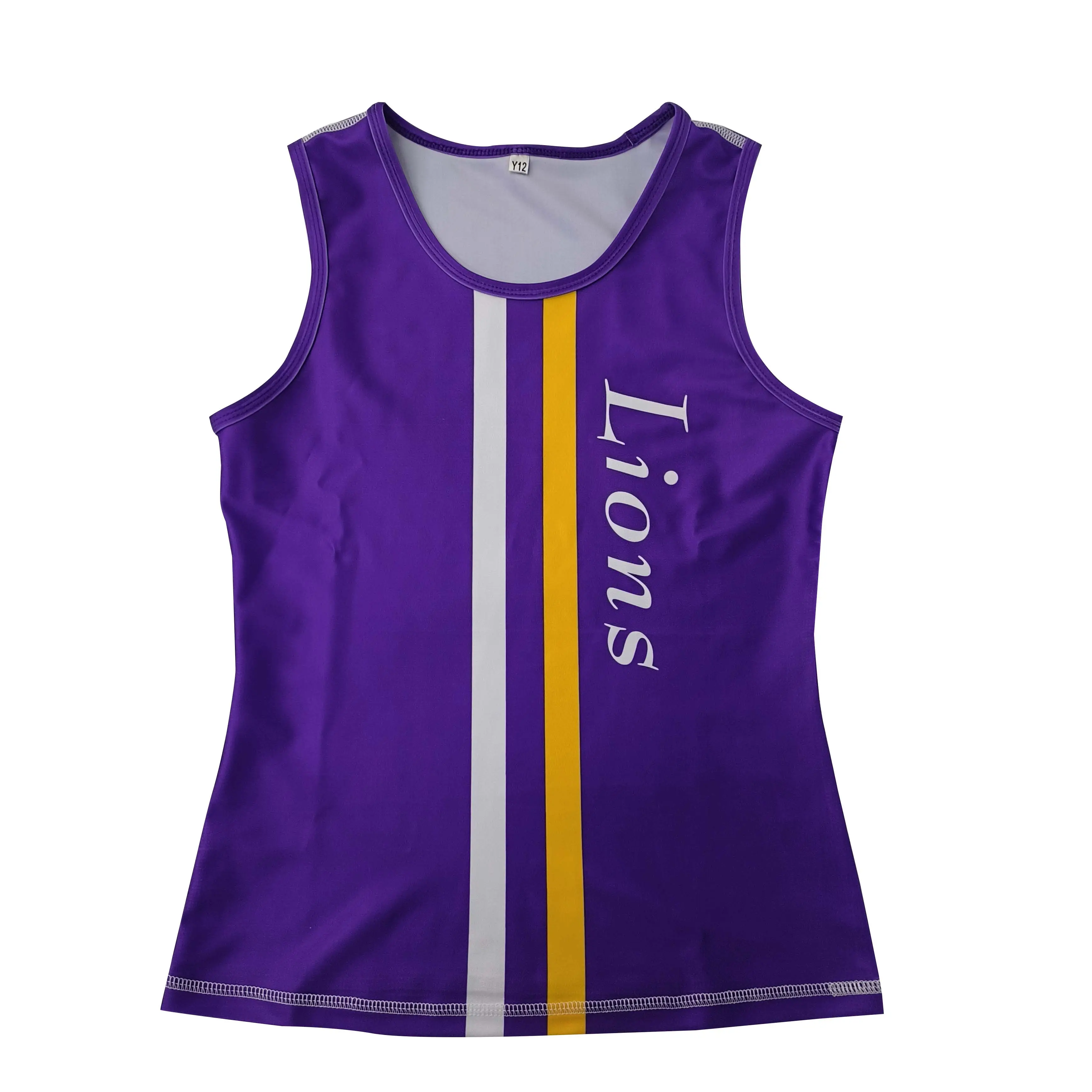 Custom Purple and Yellow Color Block Lions Quick-Dry Sports Tank Top Product, Products