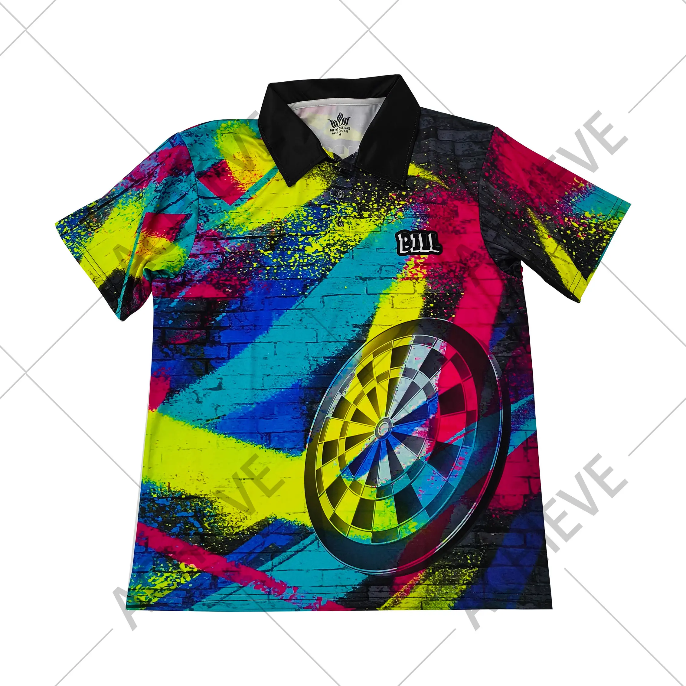 Custom Painting Sublimated Sports Polo Shirt – Colorful Painting Custom Dart Suit