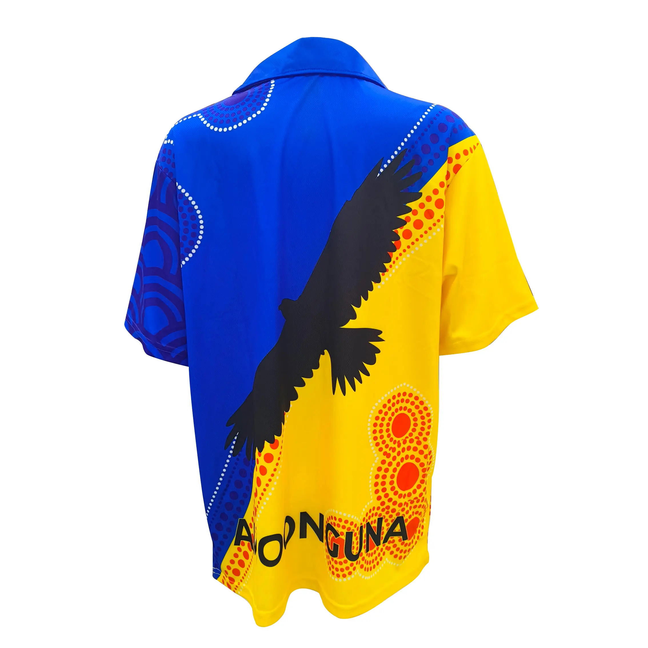 Custom Sublimated Sports Polo Shirt – Blue & Yellow Team Design