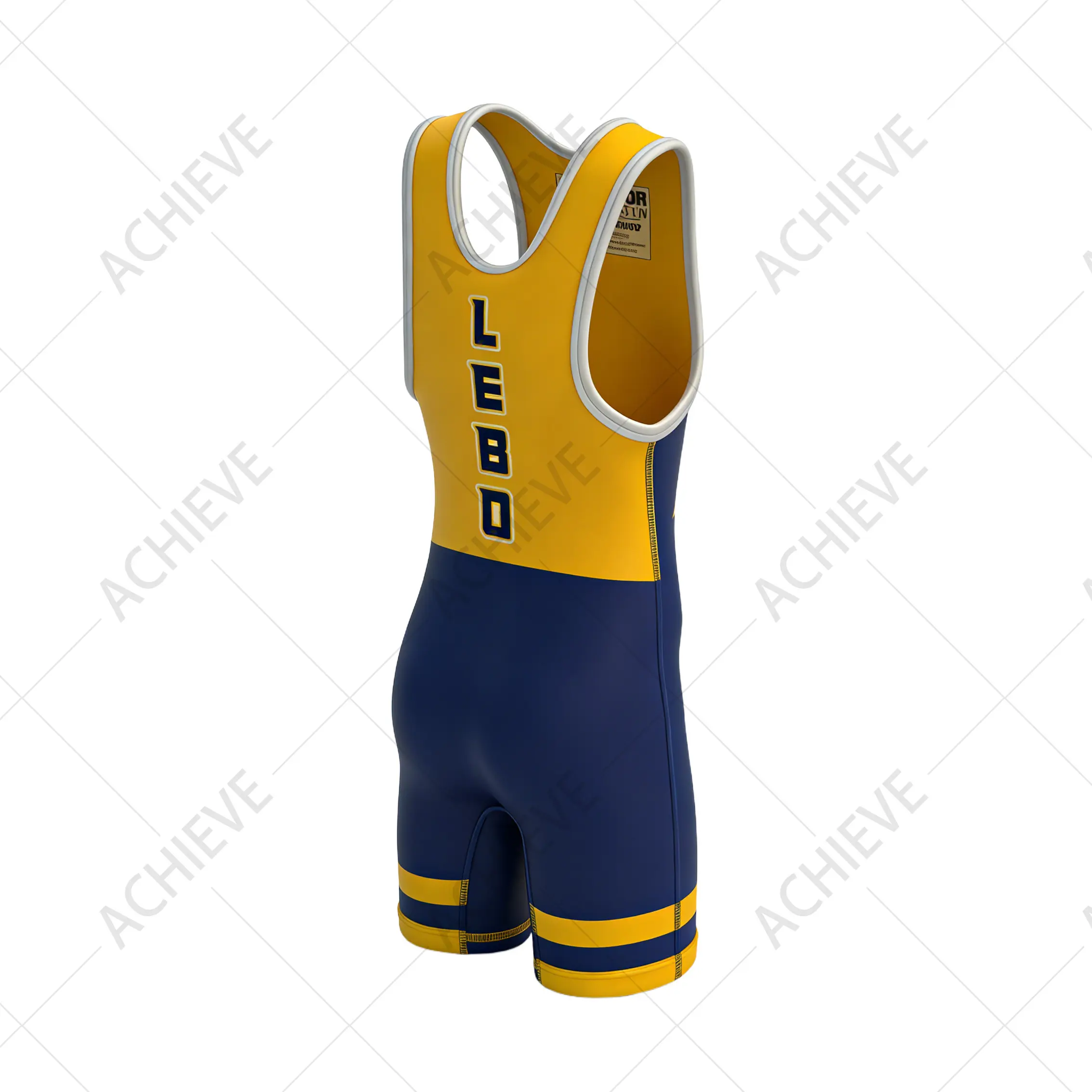 OEM Team Wrestling Singlet Blue Yellow – Custom Sublimated Wrestling Uniform
