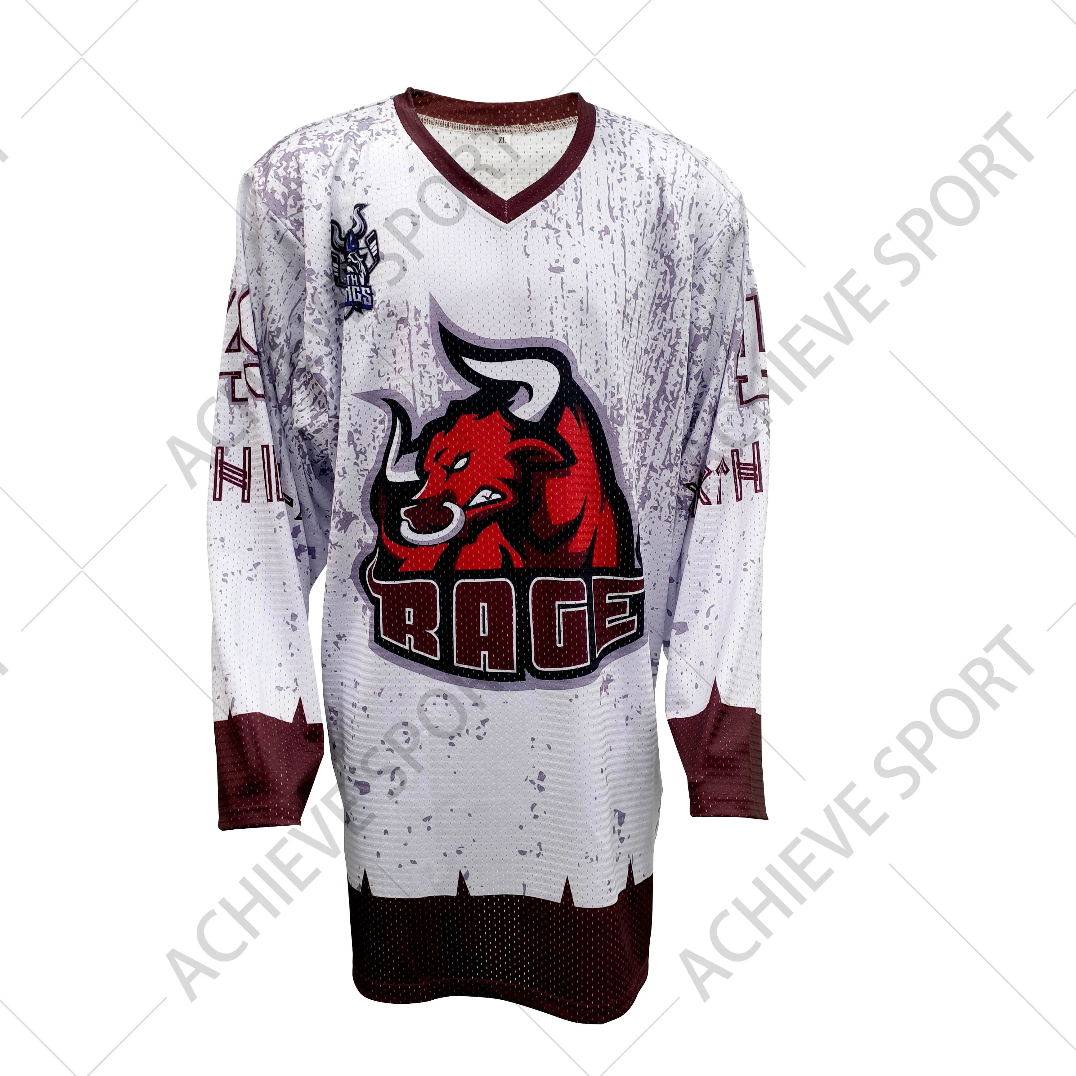 Custom Team Ice Hockey Jerseys-Customizable Rage Unique Design 100% Polyester Breathable Full Sublimation Printing