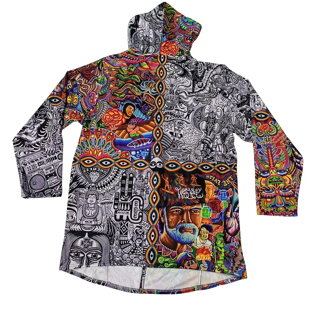 OEM Customized Low MOQ Sublimation Printed Quick Dry Hoodie  – Vibrant Street wear with Swirling Art Factory, Product