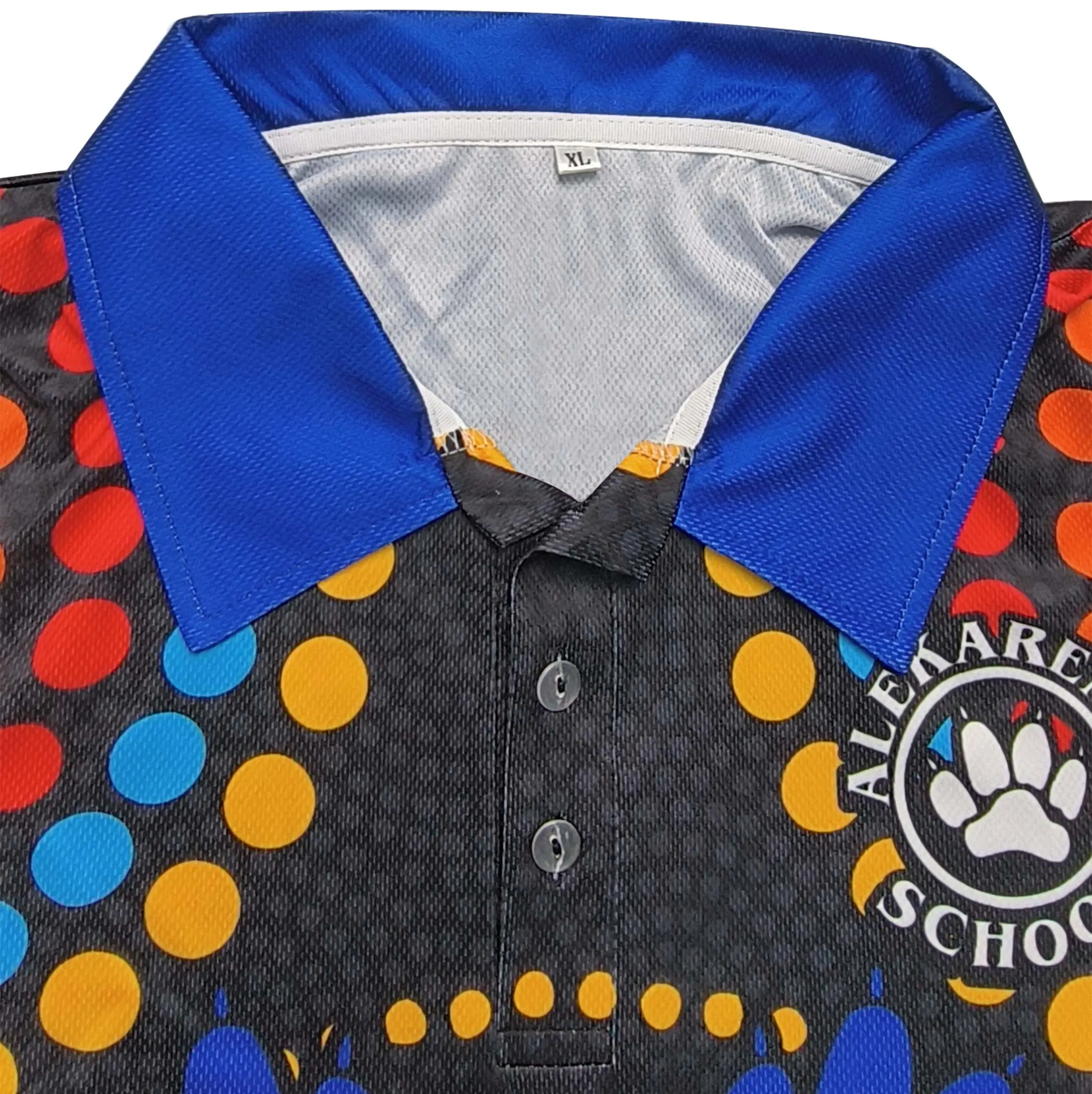 Custom Sublimated Polo Shirt Colorful polka dot paw print Polo shirt