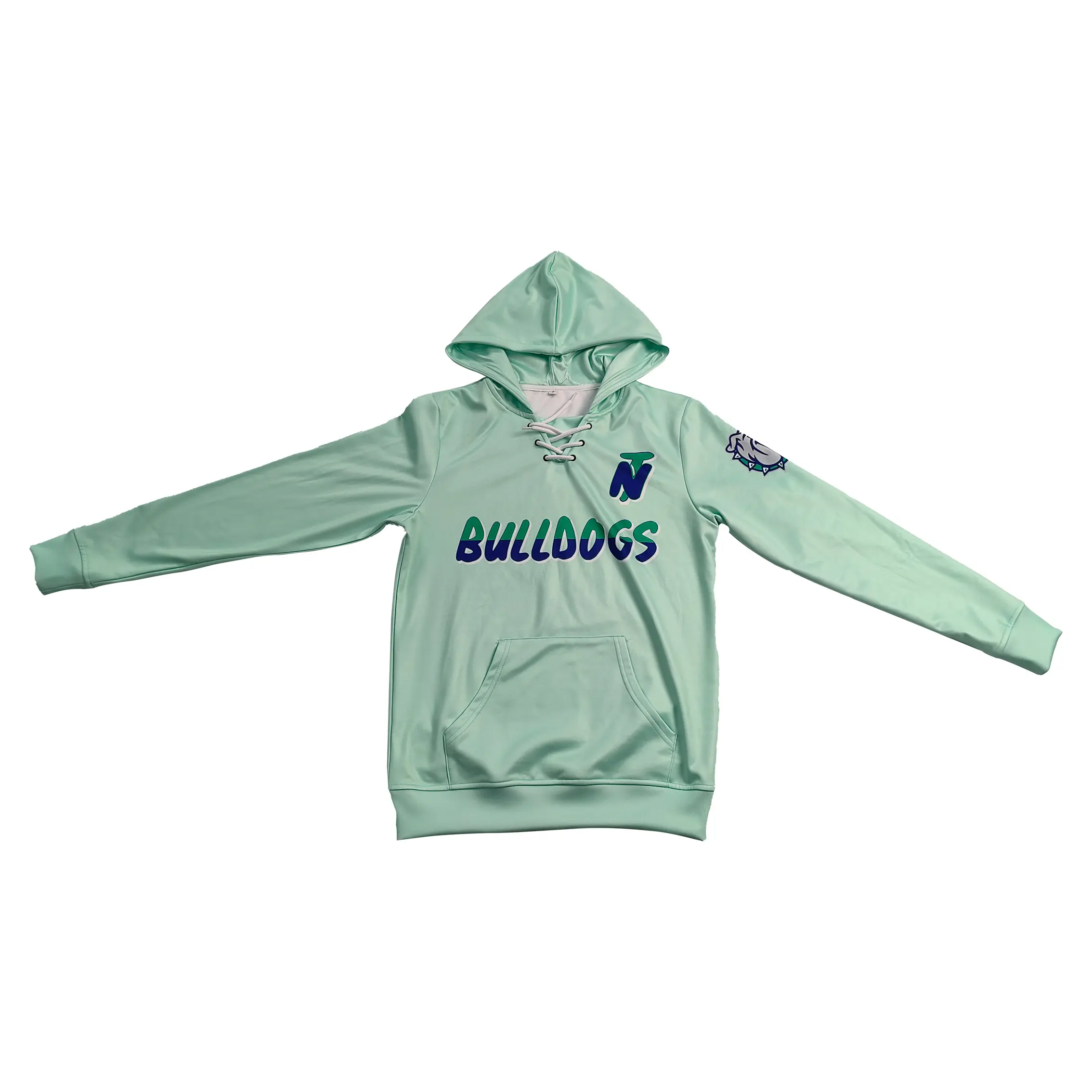 Custom Lace-Up Hockey Style Hoodie – Lightweight Polyester, Team Logo Sublimation