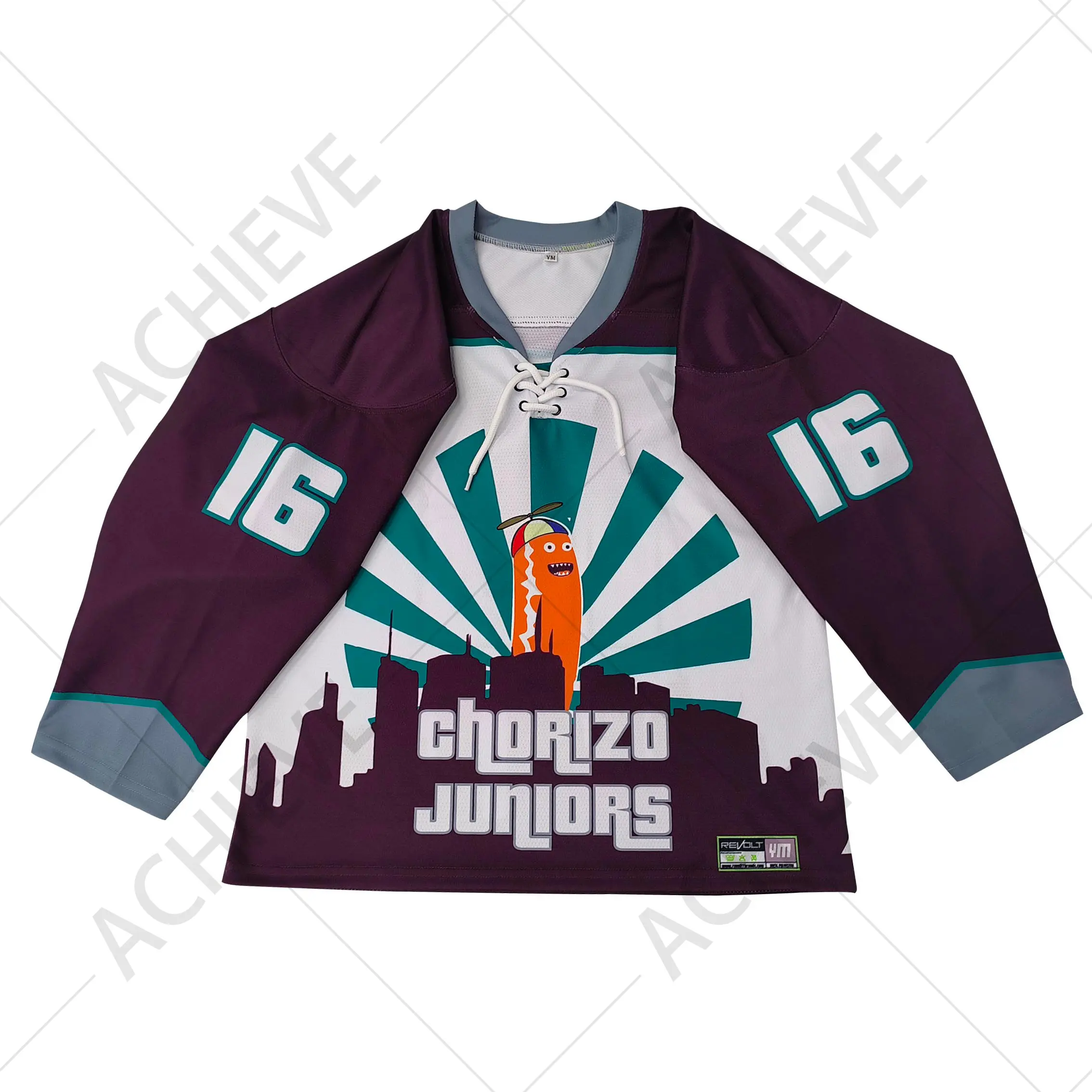 Custom Purple Hockey Jersey Lace Neck Full Sublimation Printing Ice Hockey Jerseys