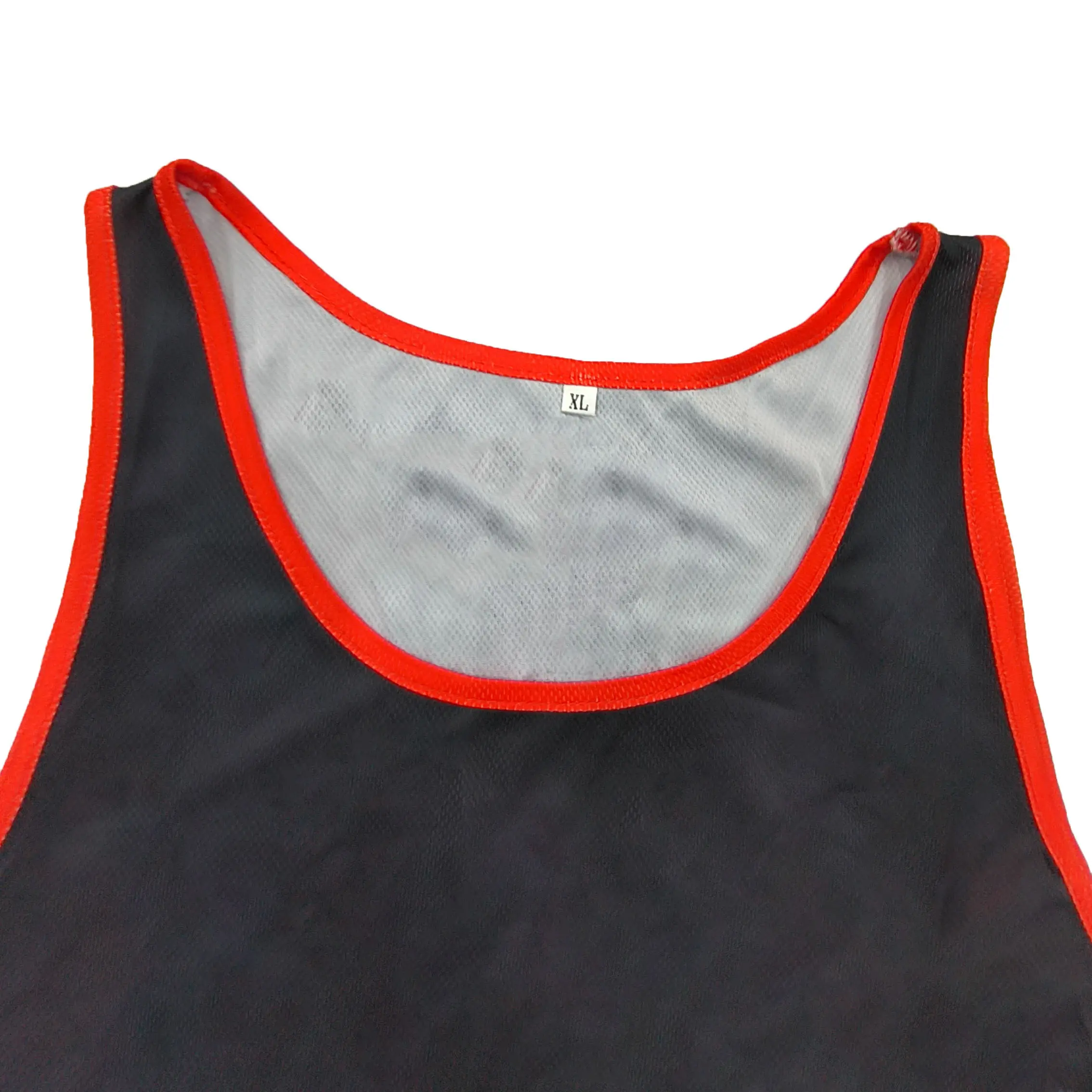 Custom Basketball Vest Jersey Black Red Team Sublimated Sleeveless Uniform