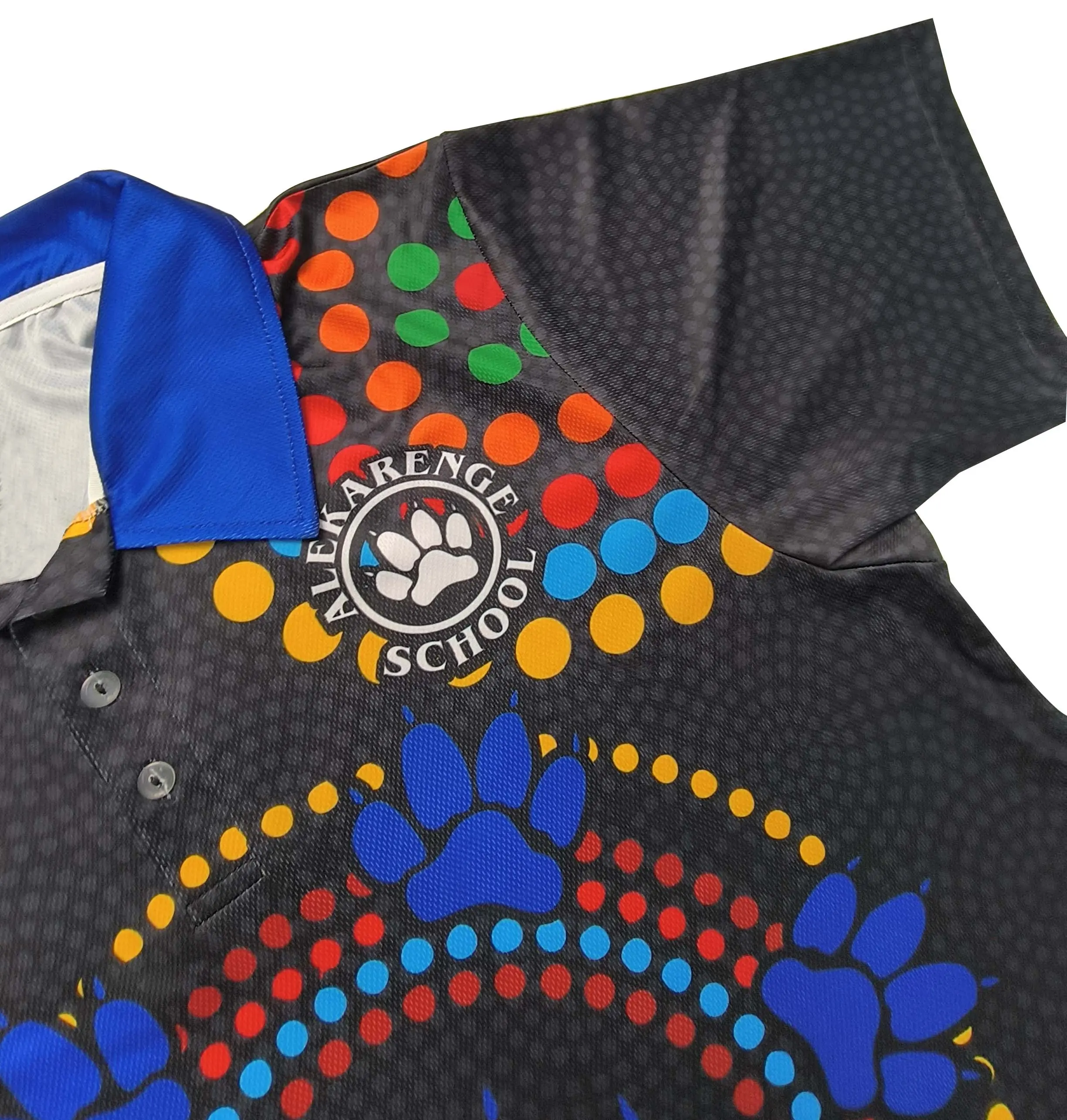 Custom Sublimated Polo Shirt Colorful polka dot paw print Polo shirt