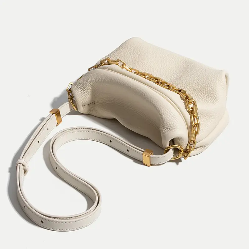 China Women's Fluffy Small Leather Shoulder Bag Cloud Bucket Bag Manufacturers, Factories
