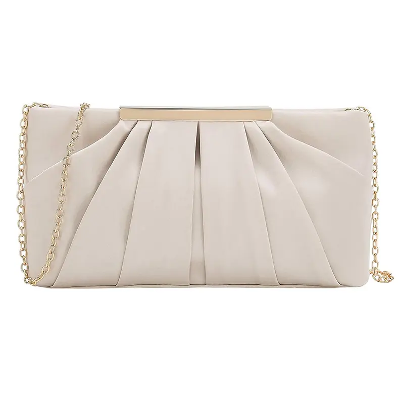 Wholesale Clutch Bag Evening Bag Pleated Satin Handbag Simple Classic Women's Wallet Manufacturers, Supplier