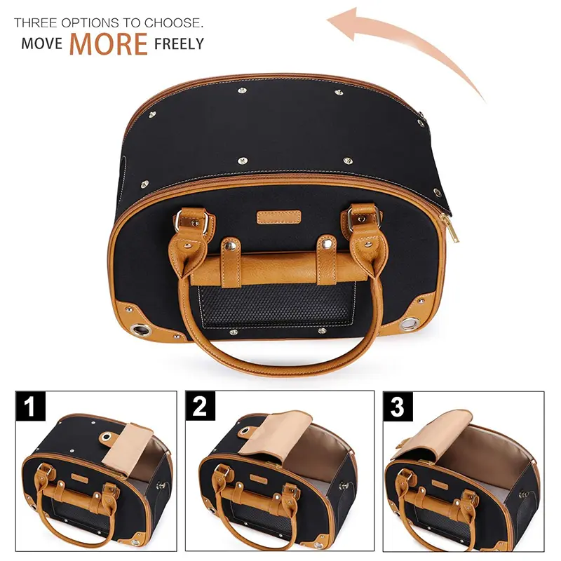 Wholesale Leather Dog Bag Handbag Travel Pet Bag Waterproof High Quality Leather Portable Pet Bag Factory, Supplier