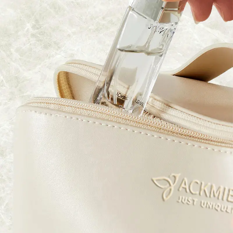 China Women's Large PU Leather Makeup Bag Toiletry Bag Manufacturers, Supplier