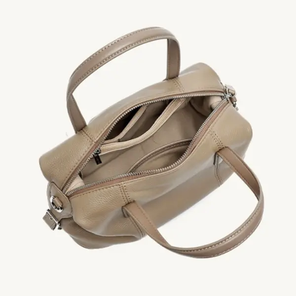 Wholesale Top-Grain Cowhide Pillow Bag Women New Genuine Leather Soft Boston Bag, High-End Handbag Tote Shoulder Bag Factory, Suppliers