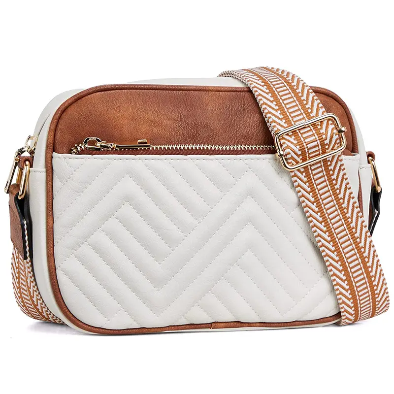 China Women's Quilted Crossbody Bag Small Shoulder Bag with Embroidered Strap Manufacturer, Factories