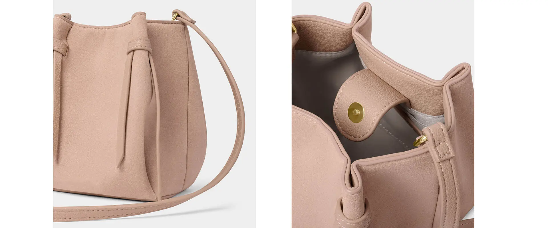 Mini Bucket Bag - Faded Rose Angle View