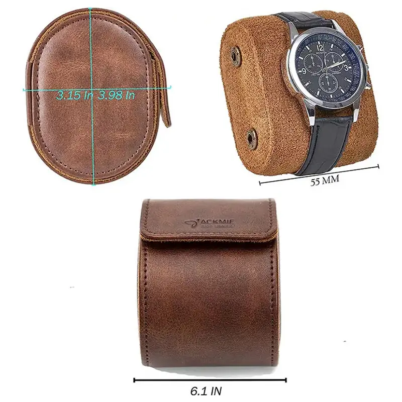 Wholesale Leather Watch Roll Travel Case Wristwatches Storage Manufacturer, Suppliers