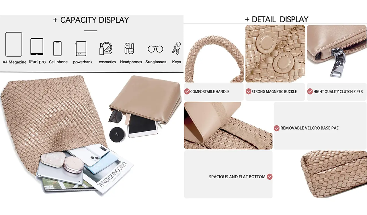 Elegant vegan leather handbag style 3