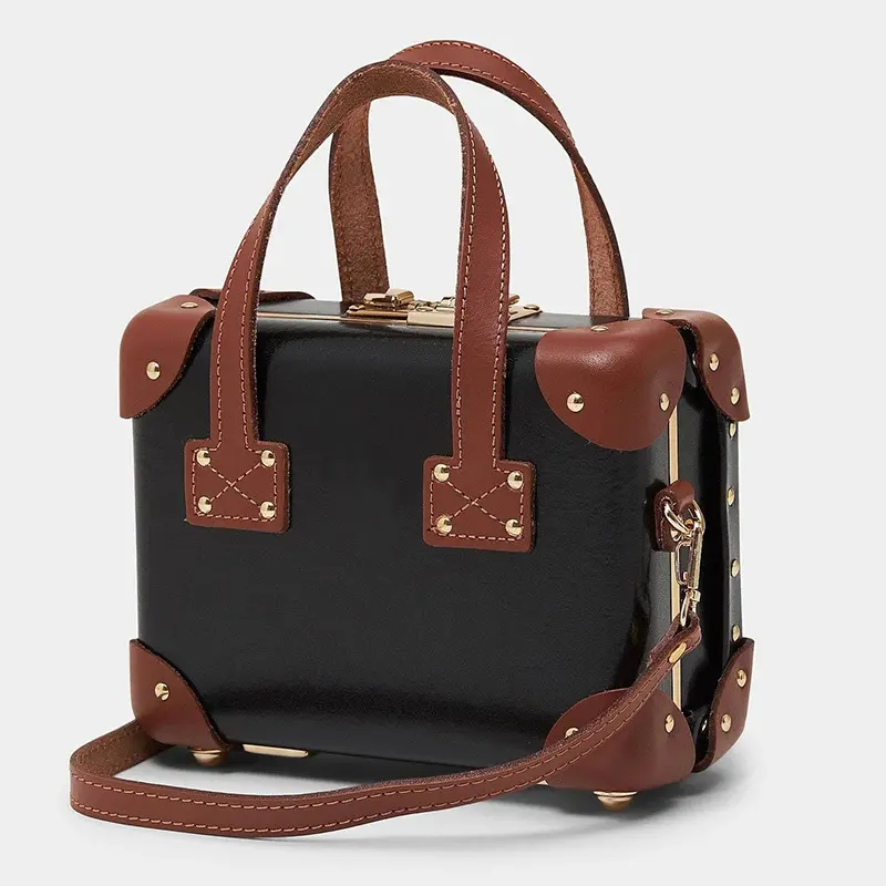 Wholesale Luggage-style Handbag Hard Leather Mini Crossbody Bag Manufacturers, Supplier