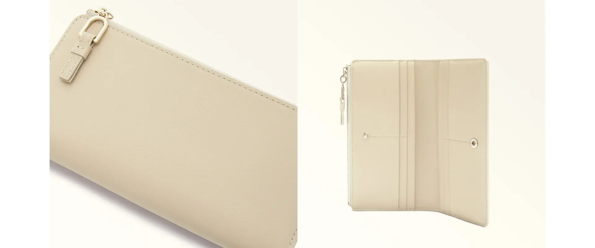 Continental-style leather wallet layout
