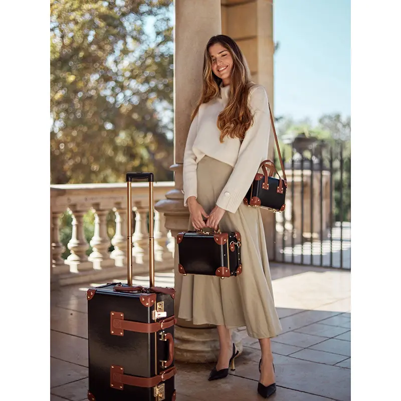 Wholesale Luggage-style Handbag Hard Leather Mini Crossbody Bag Manufacturers, Supplier